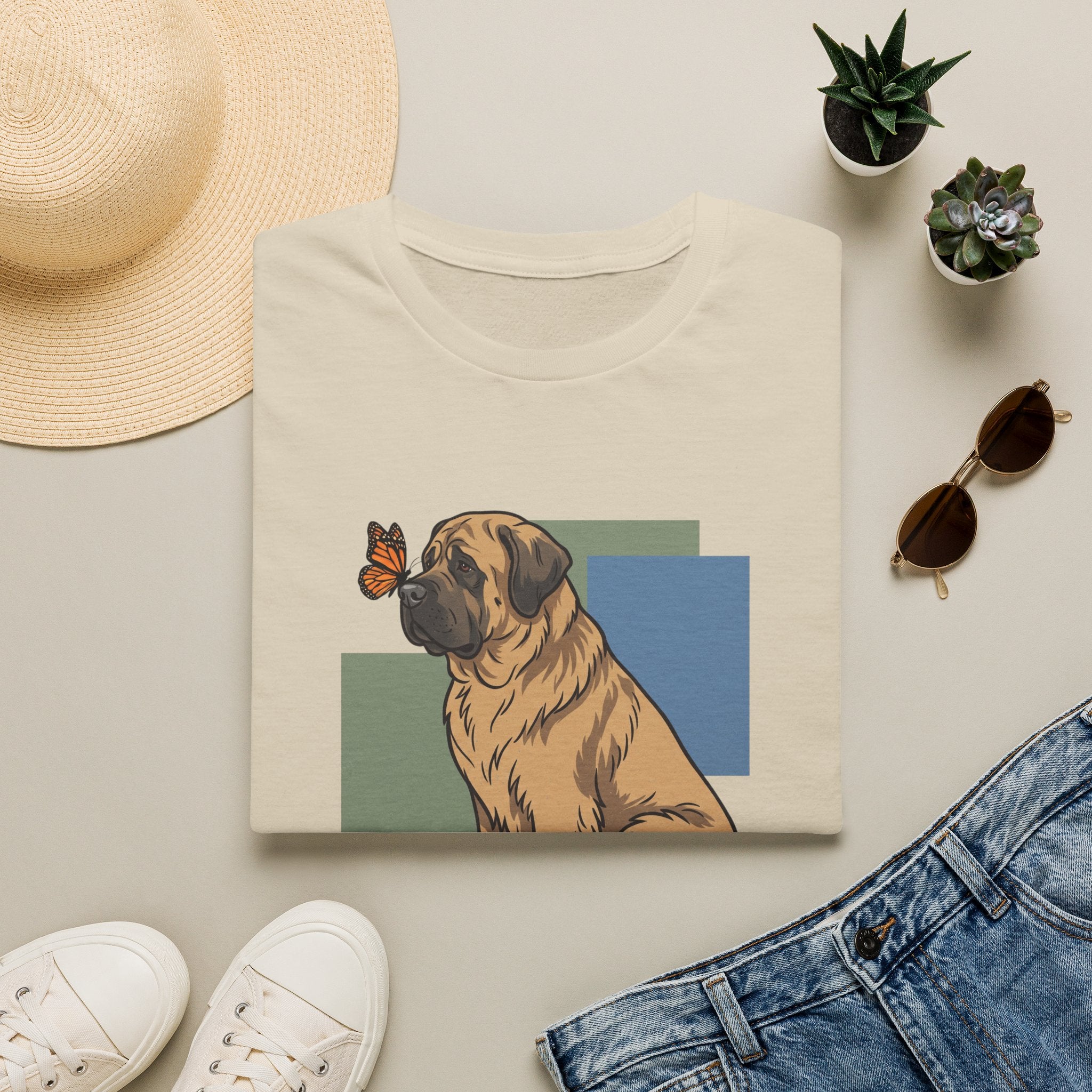 Butterfly on Mastiff Nose T-Shirt