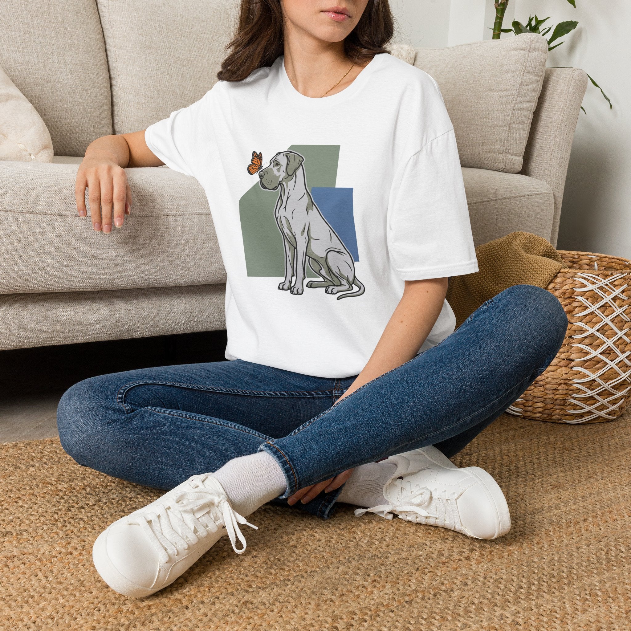 Butterfly on Great Dane Nose T-Shirt
