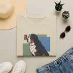 Butterfly on Bernese Mtn Dog Nose T-Shirt