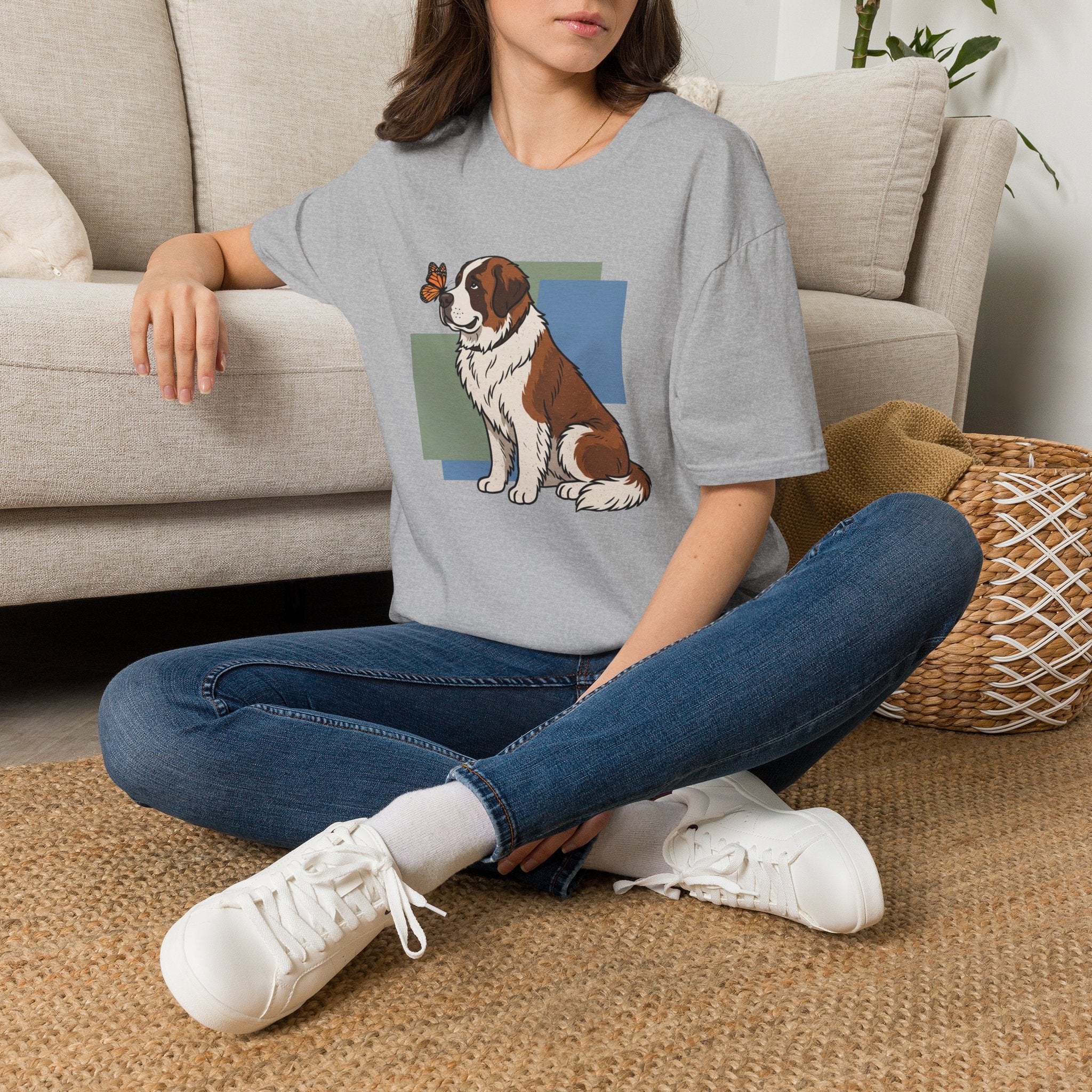 Butterfly on St. Bernard Nose T-Shirt