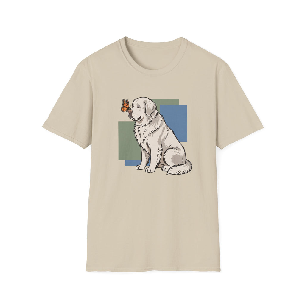 Butterfly on Great Pyrenees Nose T-Shirt