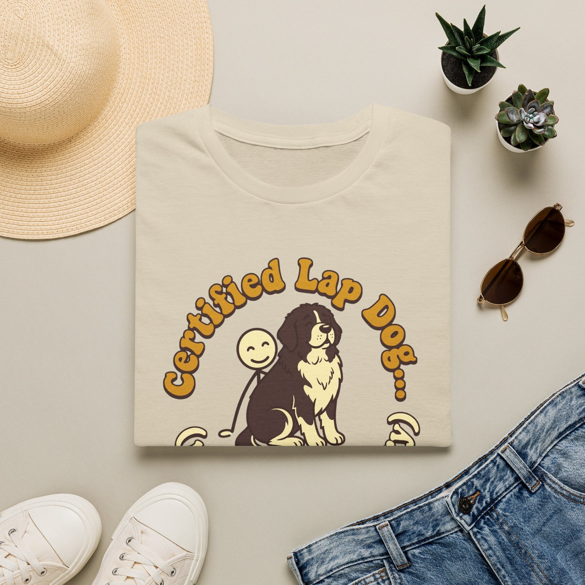 Newfie on a Stick Man T-Shirt