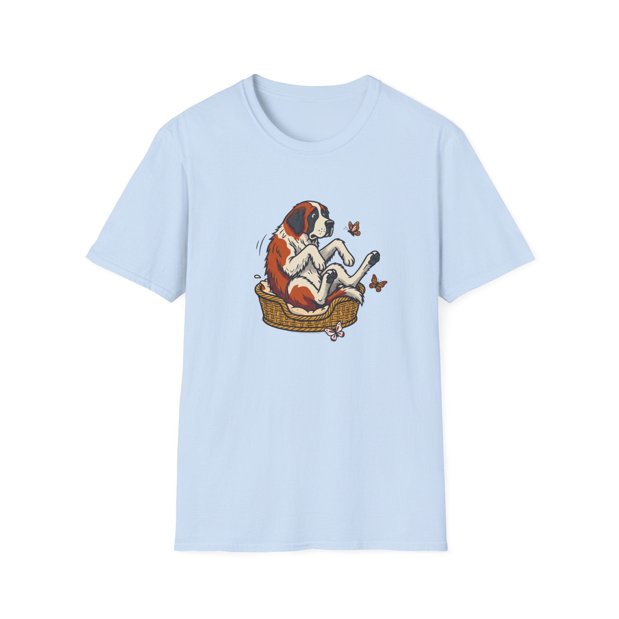 St. Bernard in a Basket T-Shirt