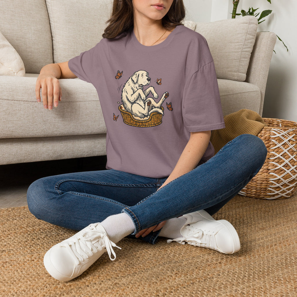 Great Pyrenees in a Basket T-Shirt