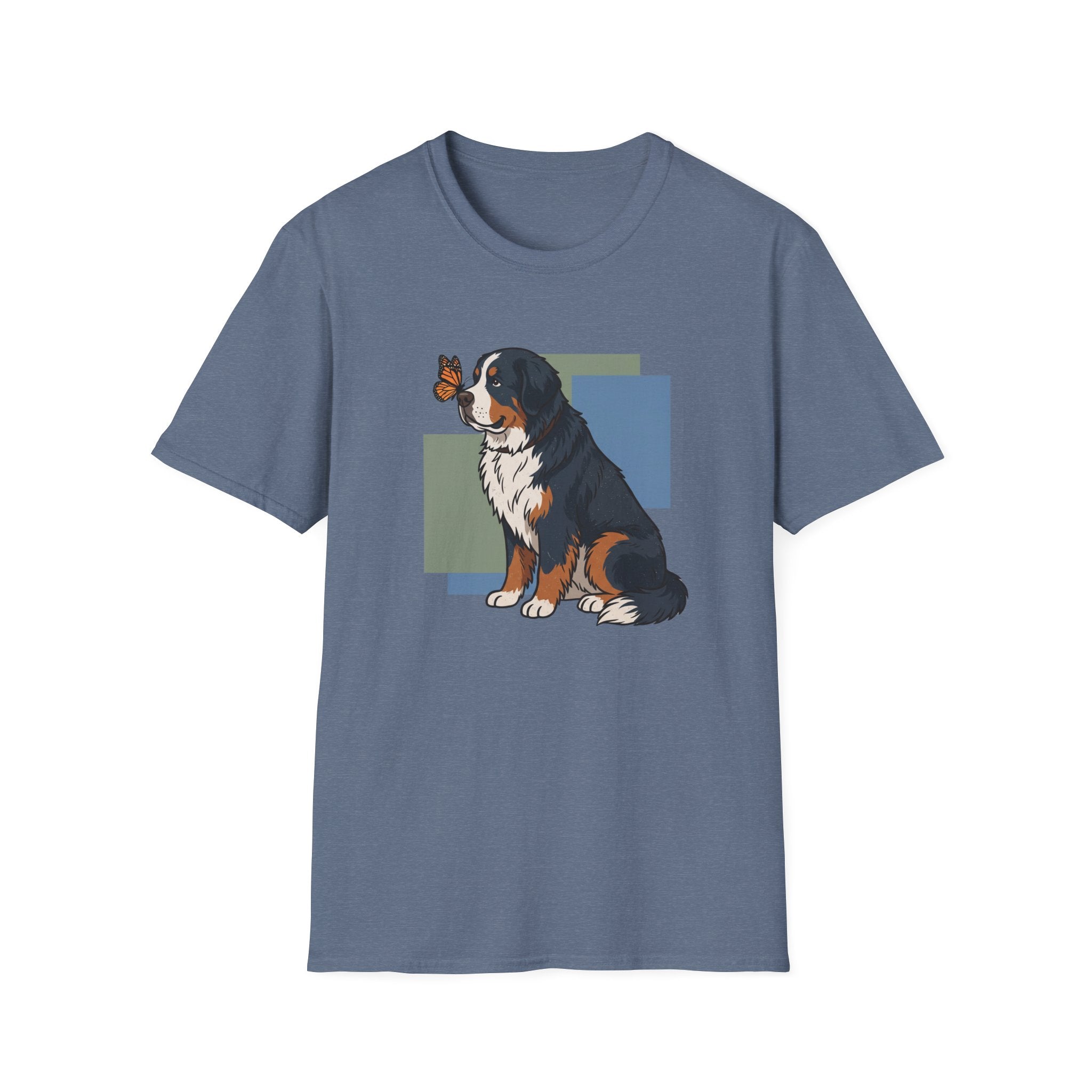 Butterfly on Bernese Mtn Dog Nose T-Shirt