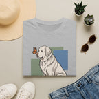 Butterfly on Great Pyrenees Nose T-Shirt