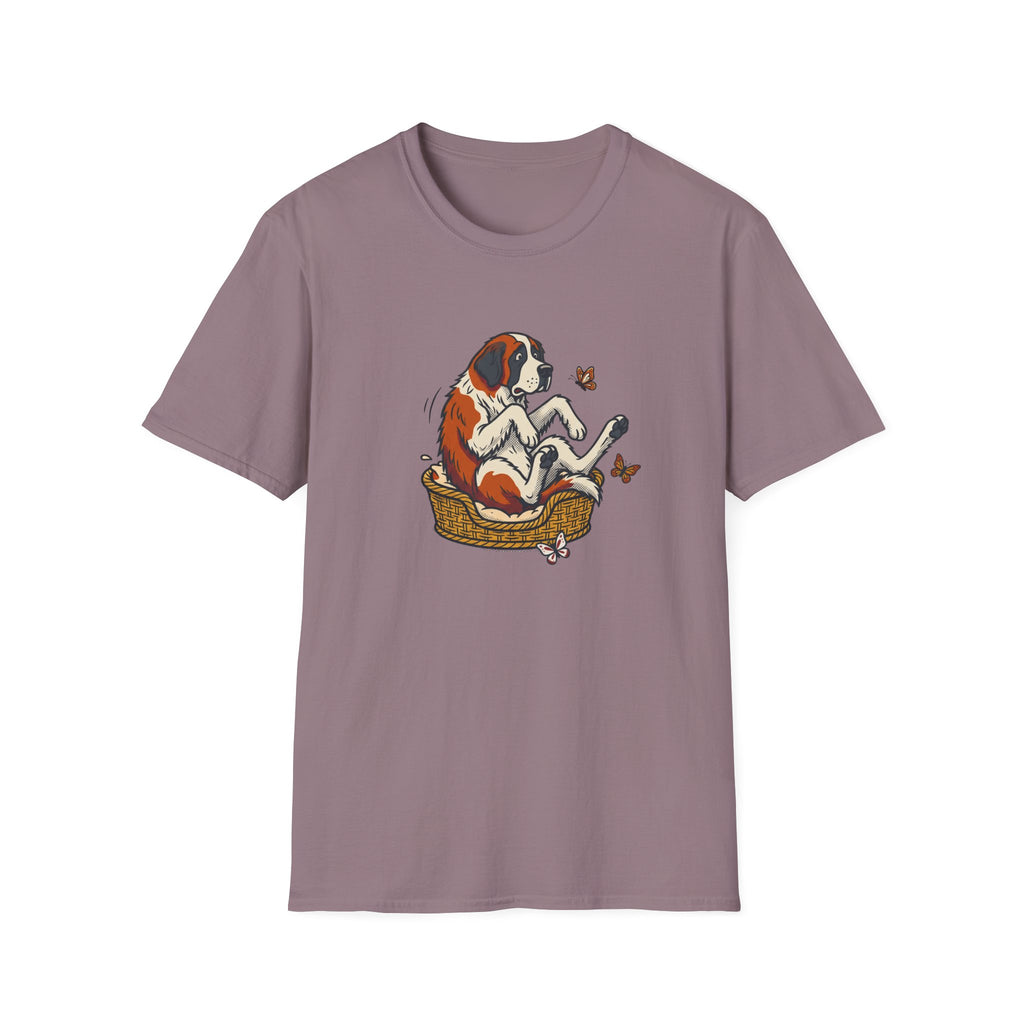 St. Bernard in a Basket T-Shirt