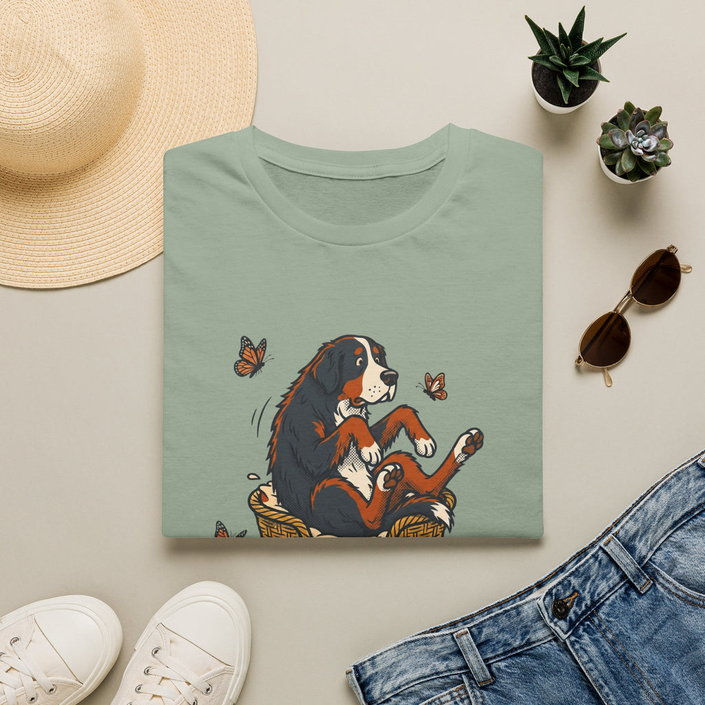 Bernese Mtn Dog in a Basket T-Shirt