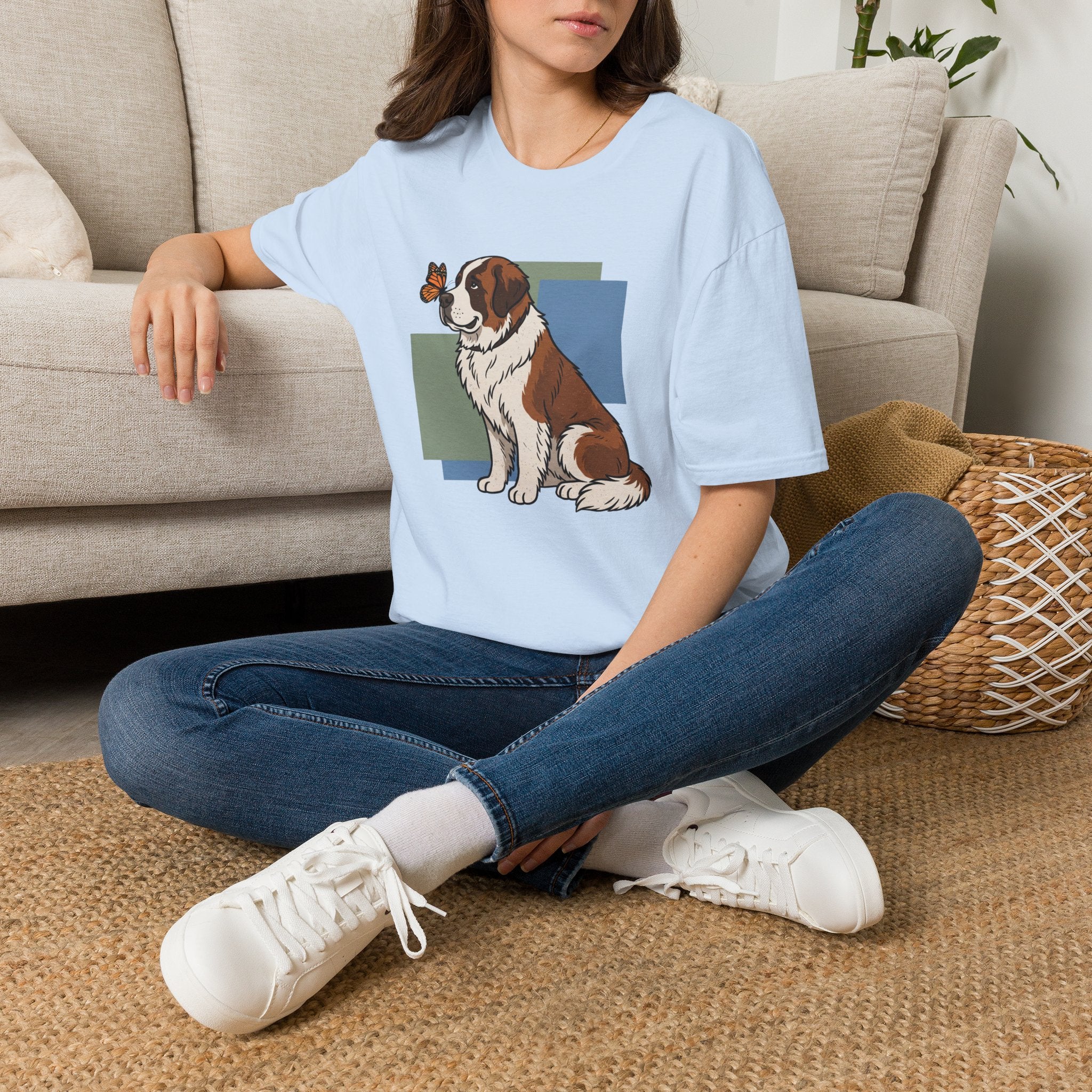 Butterfly on St. Bernard Nose T-Shirt