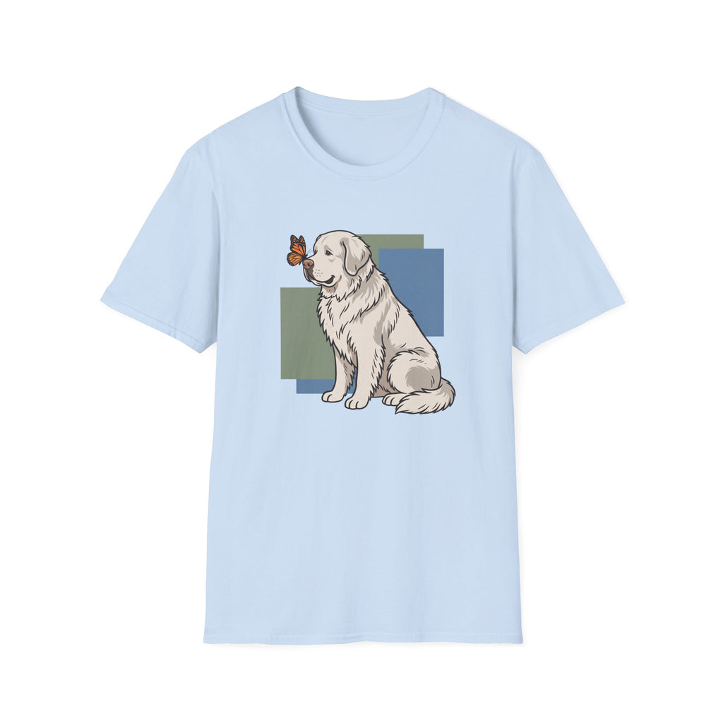 Butterfly on Great Pyrenees Nose T-Shirt
