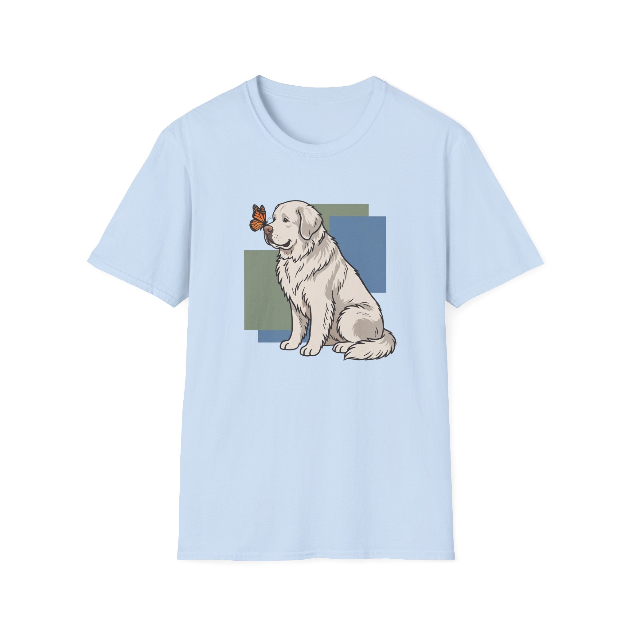 Butterfly on Great Pyrenees Nose T-Shirt
