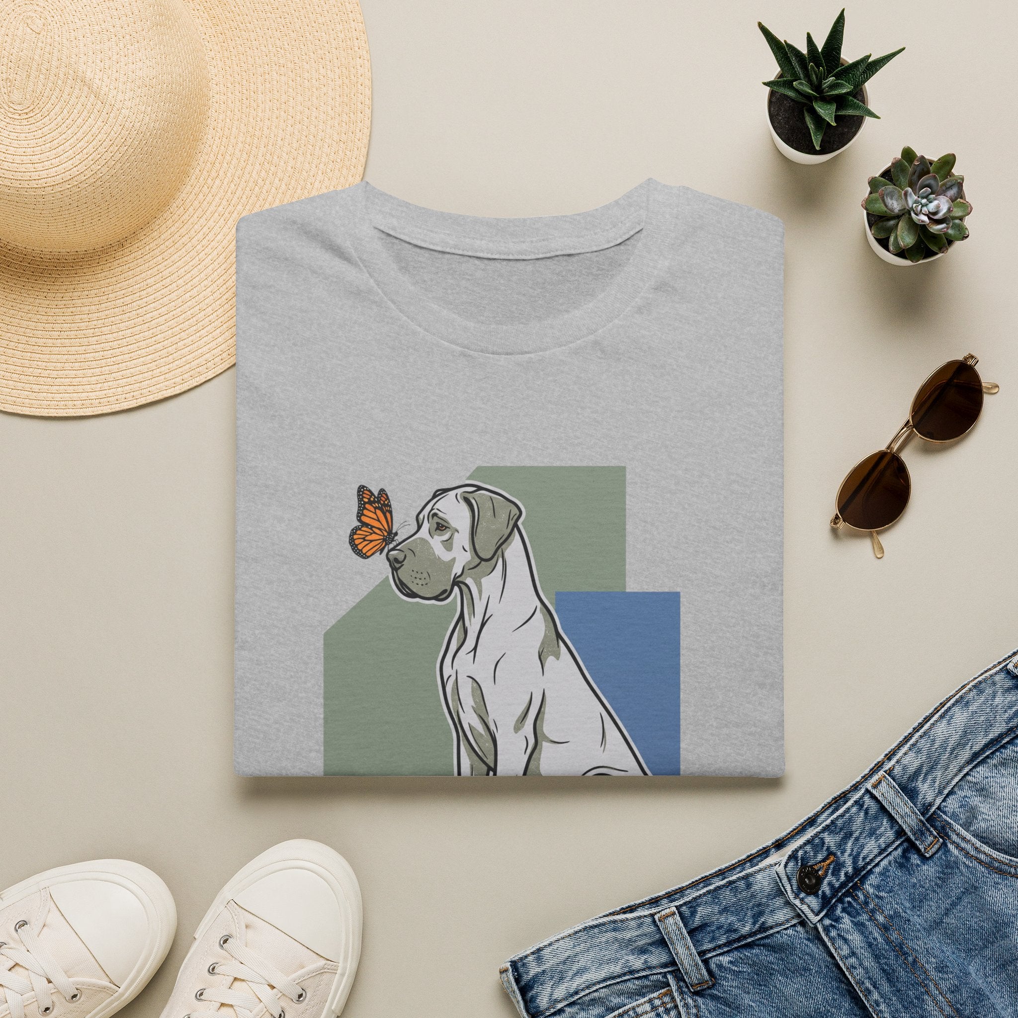 Butterfly on Great Dane Nose T-Shirt