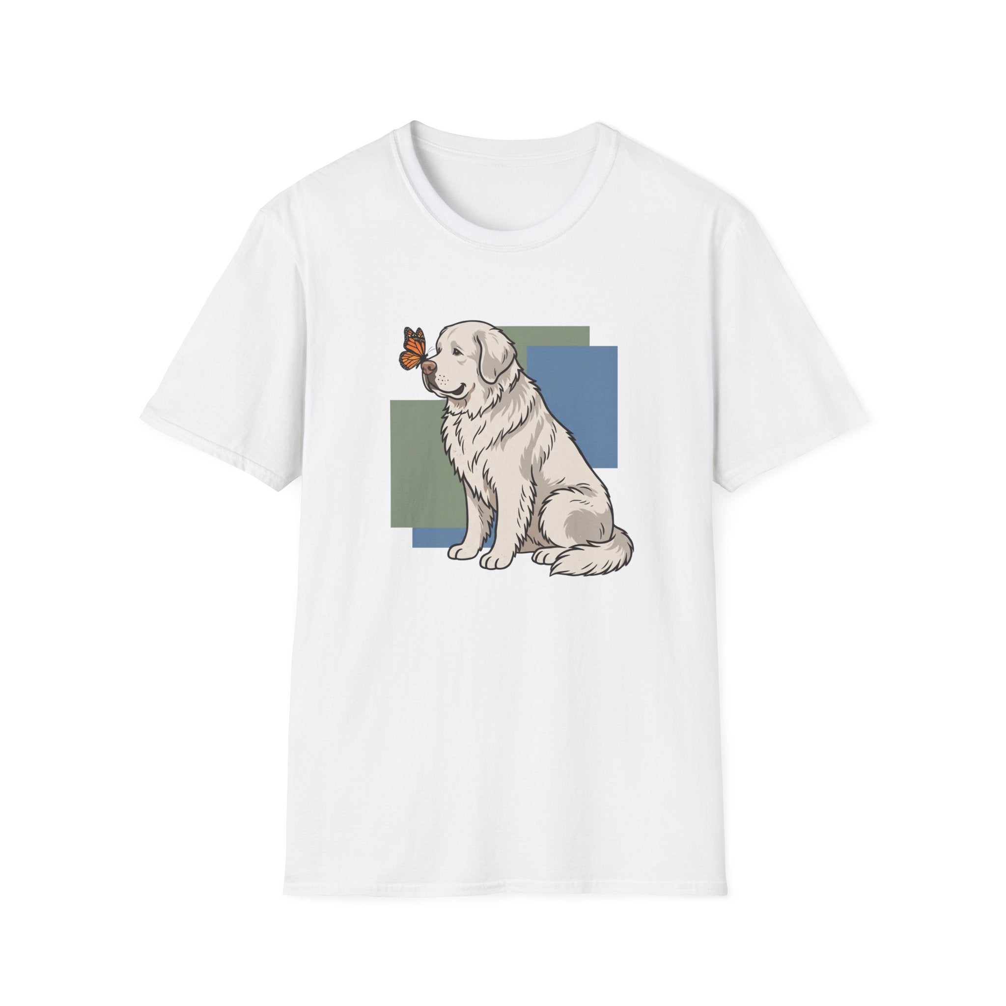 Butterfly on Great Pyrenees Nose T-Shirt