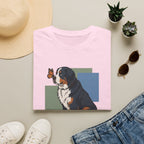 Butterfly on Bernese Mtn Dog Nose T-Shirt