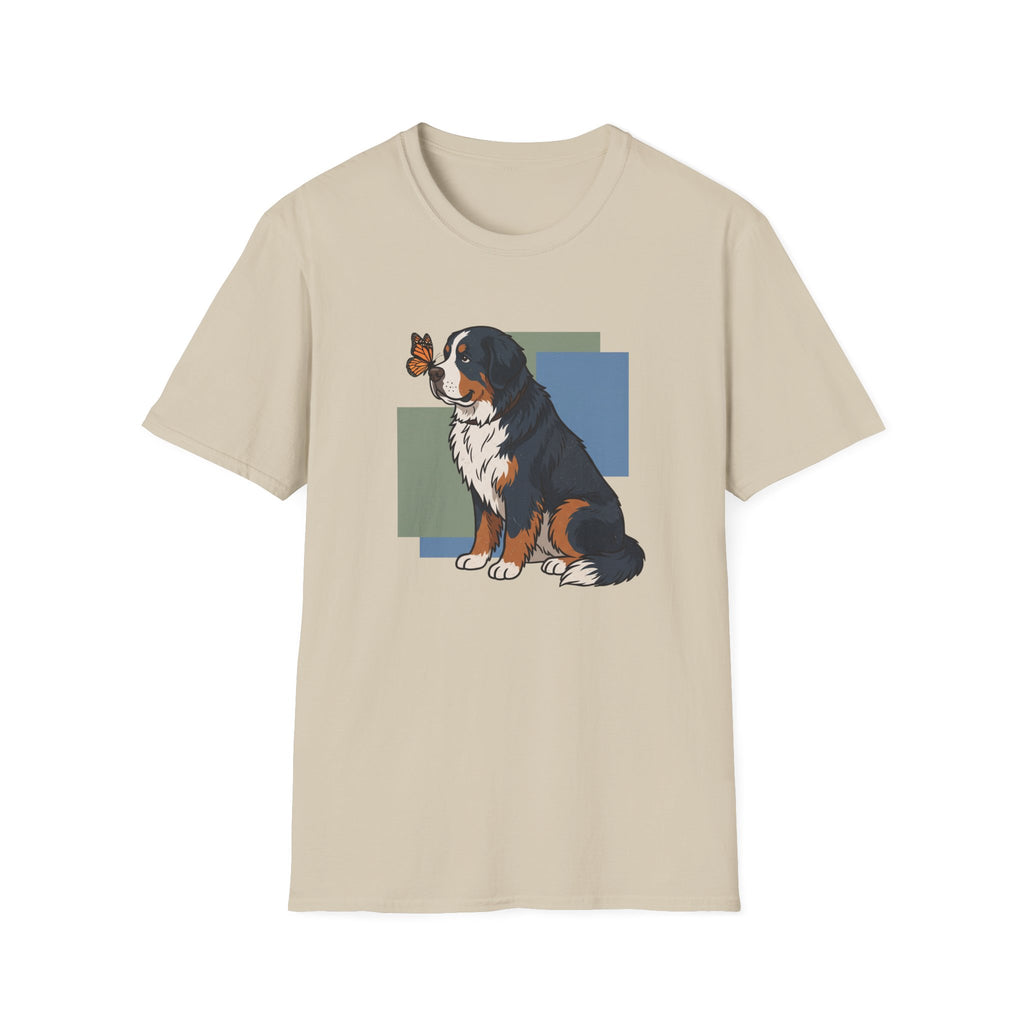 Butterfly on Bernese Mtn Dog Nose T-Shirt