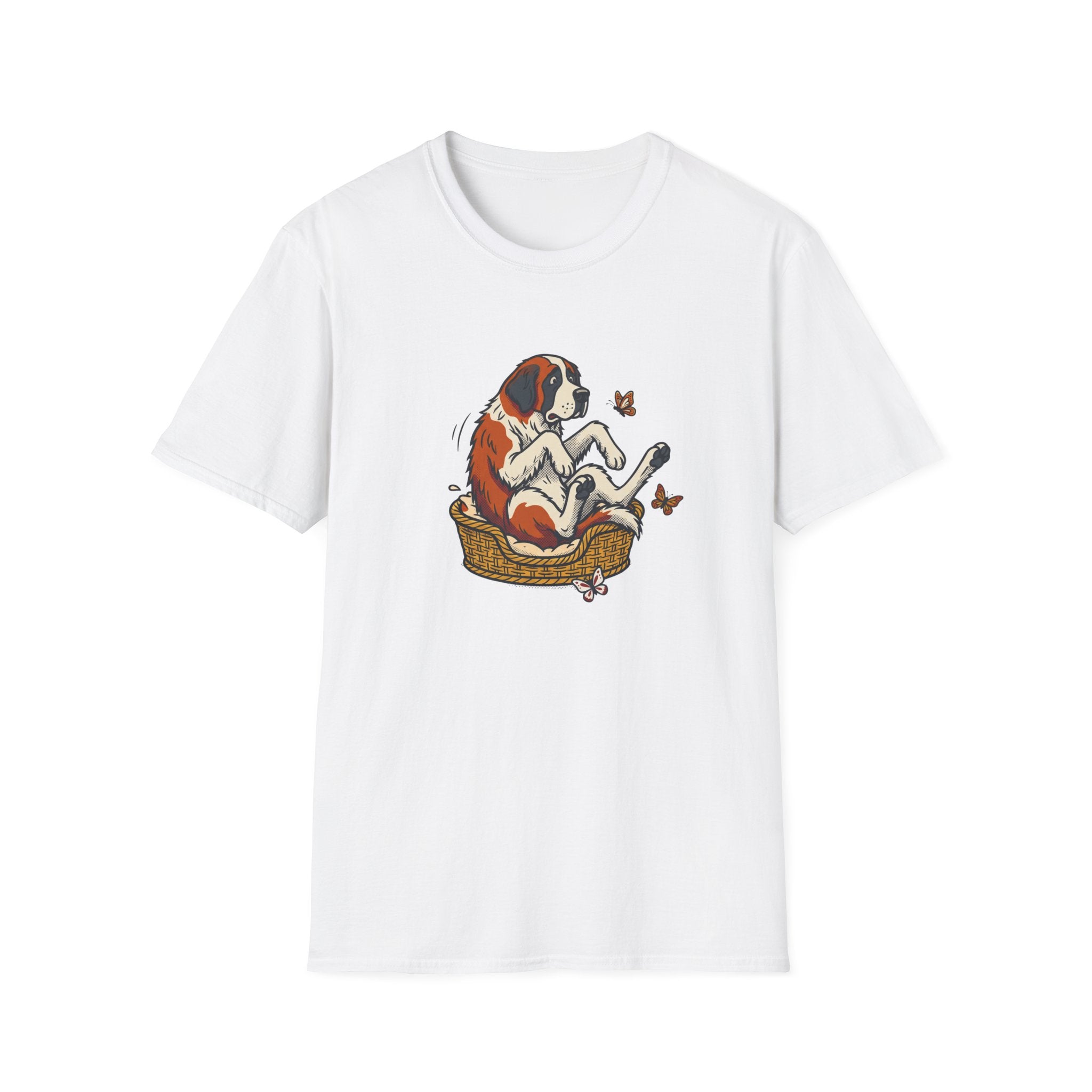 St. Bernard in a Basket T-Shirt