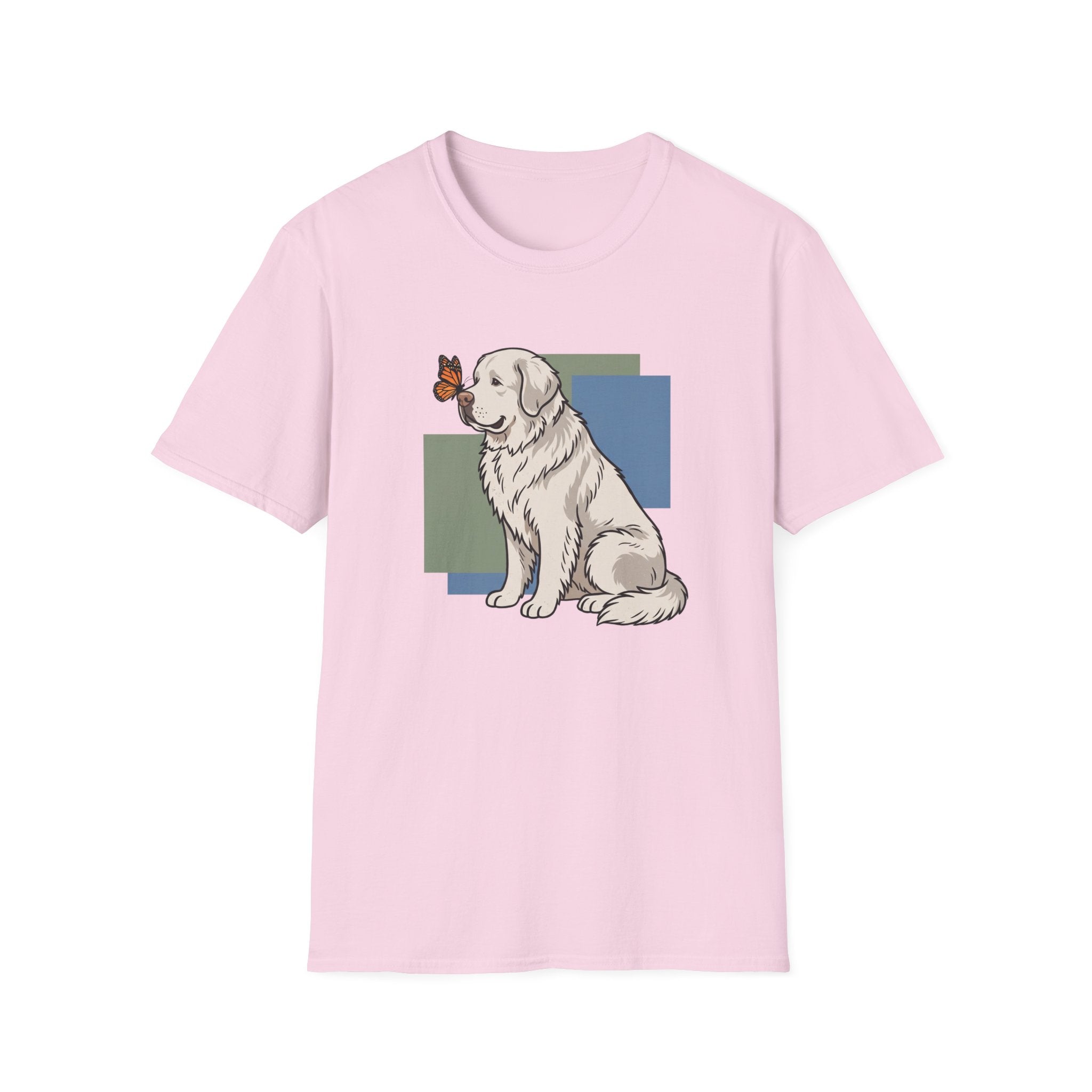 Butterfly on Great Pyrenees Nose T-Shirt