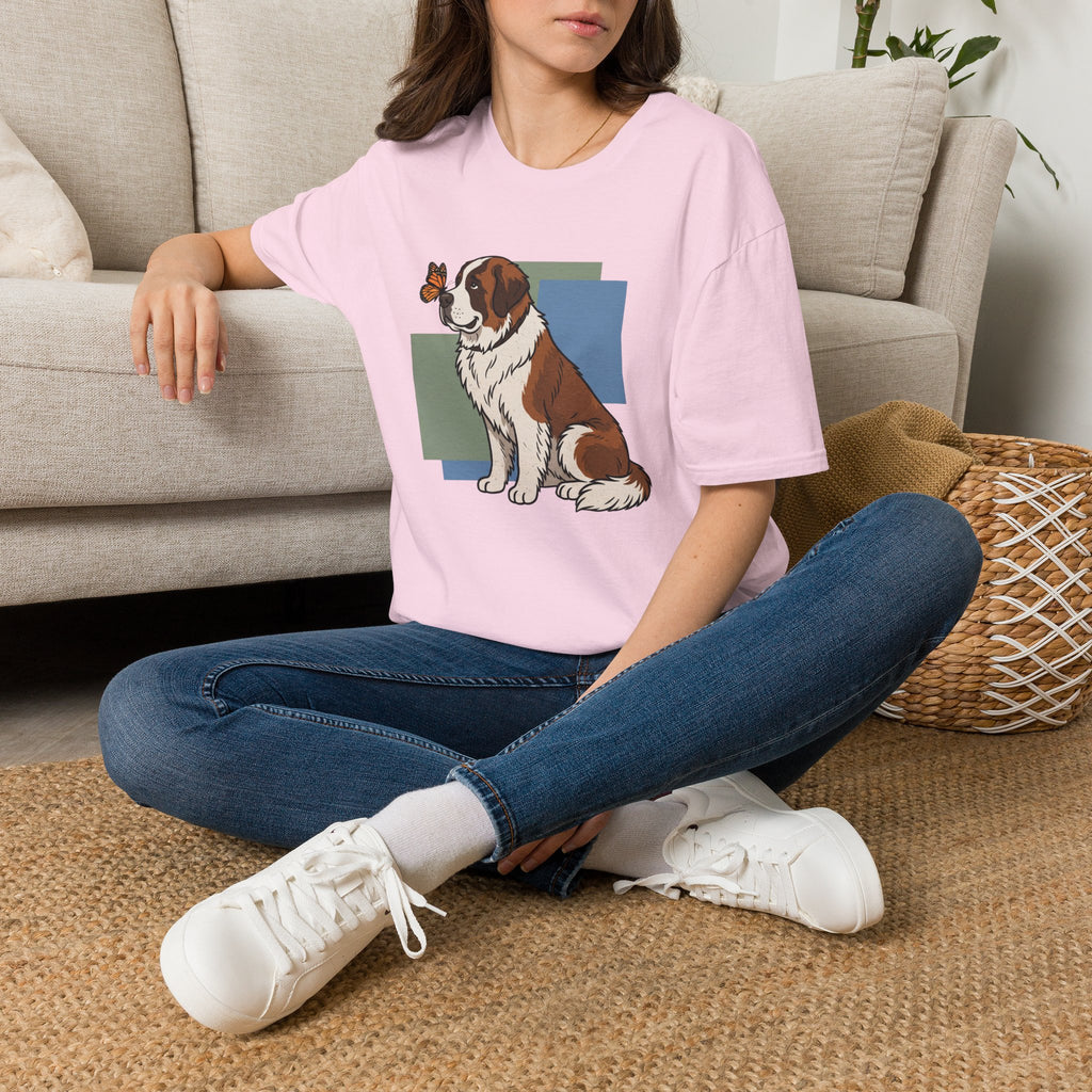 Butterfly on St. Bernard Nose T-Shirt