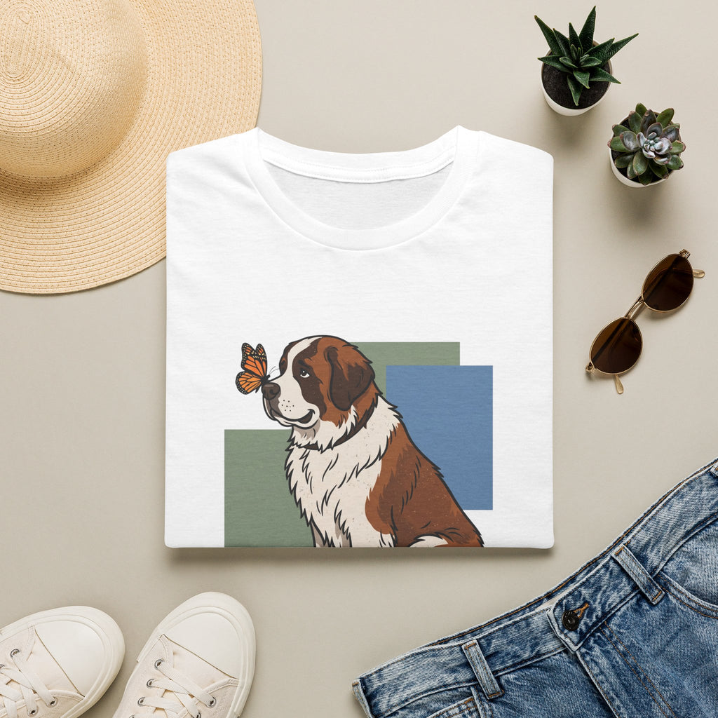 Butterfly on St. Bernard Nose T-Shirt