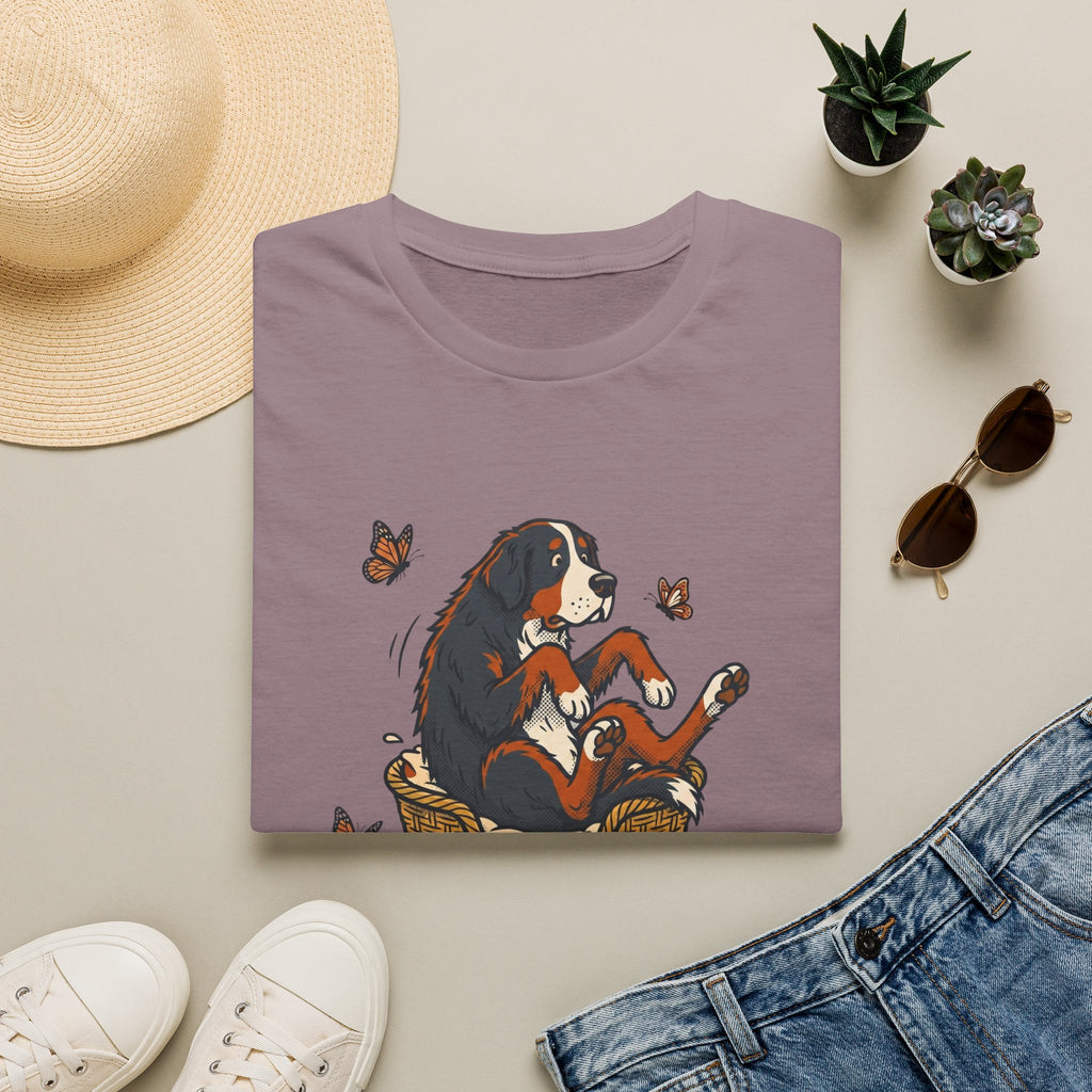 Bernese Mtn Dog in a Basket T-Shirt