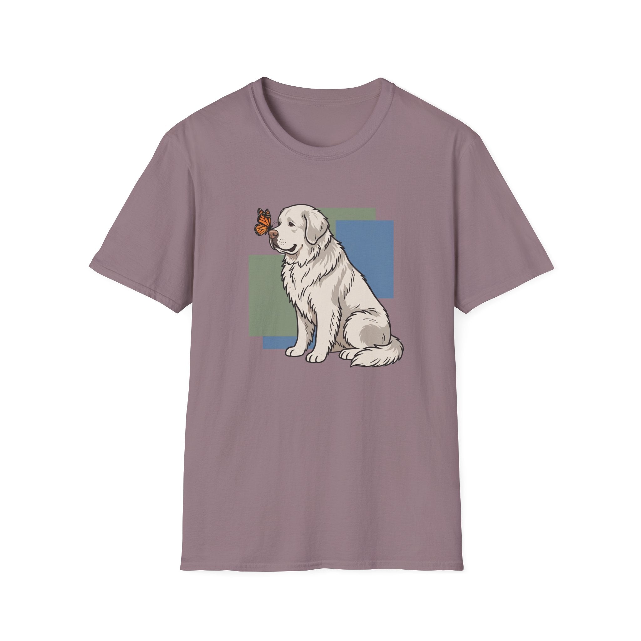 Butterfly on Great Pyrenees Nose T-Shirt