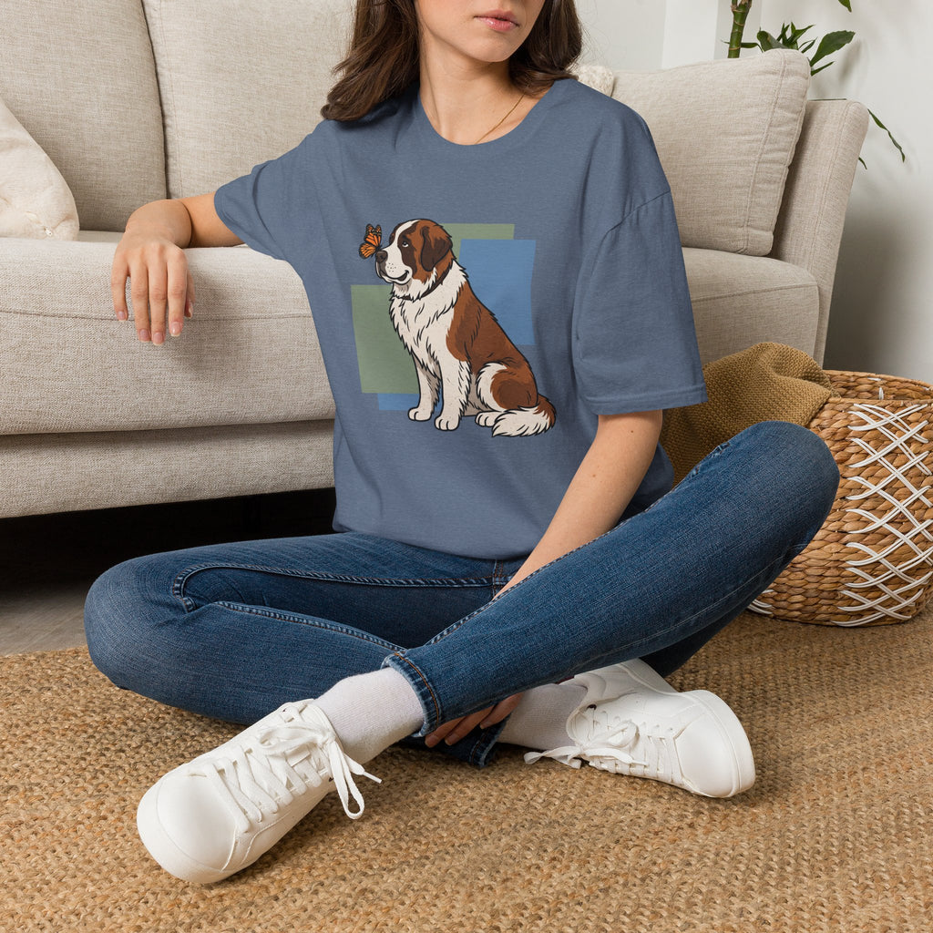 Butterfly on St. Bernard Nose T-Shirt