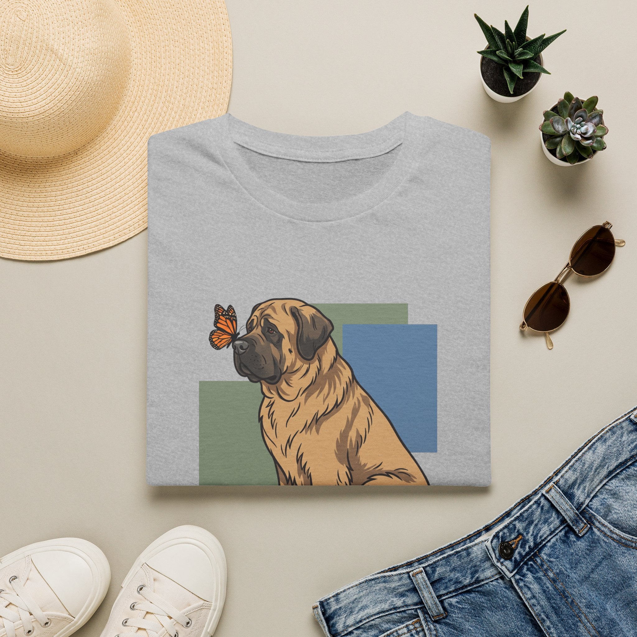 Butterfly on Mastiff Nose T-Shirt