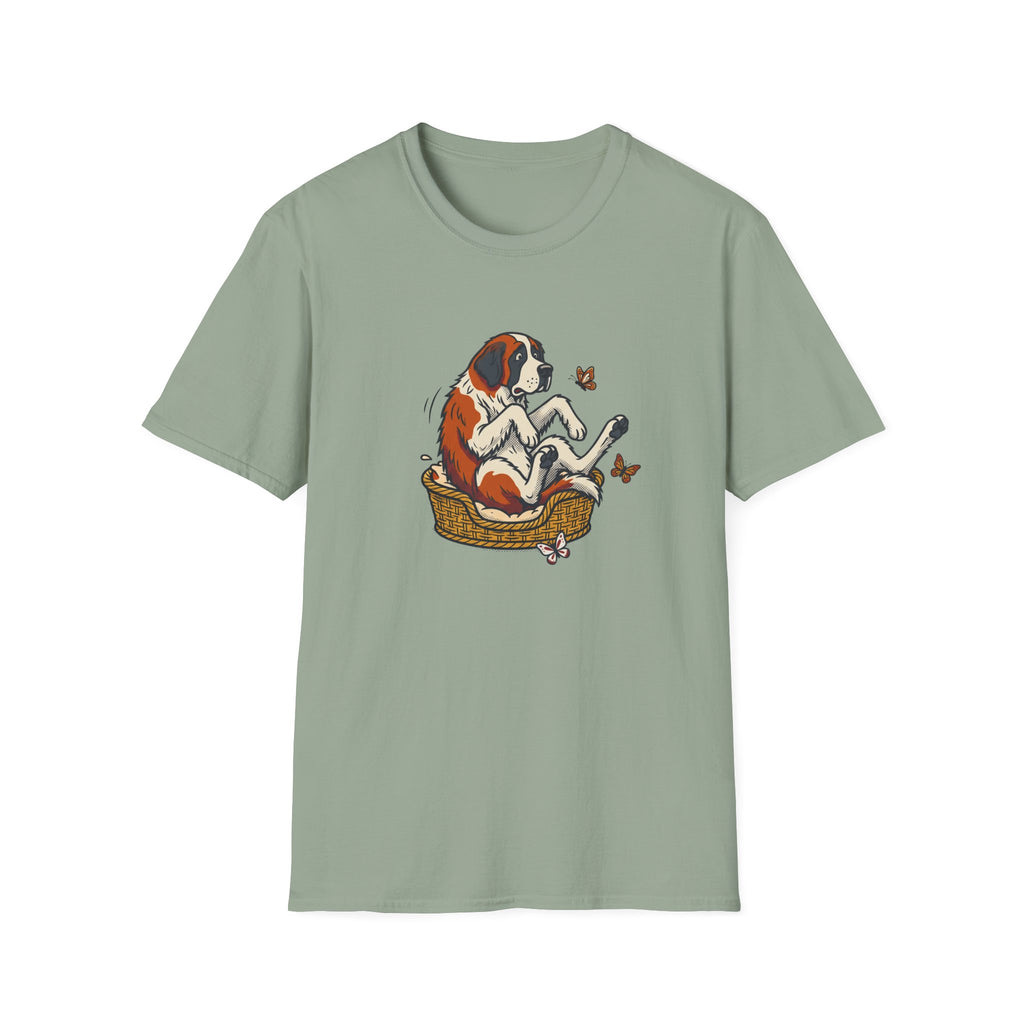 St. Bernard in a Basket T-Shirt