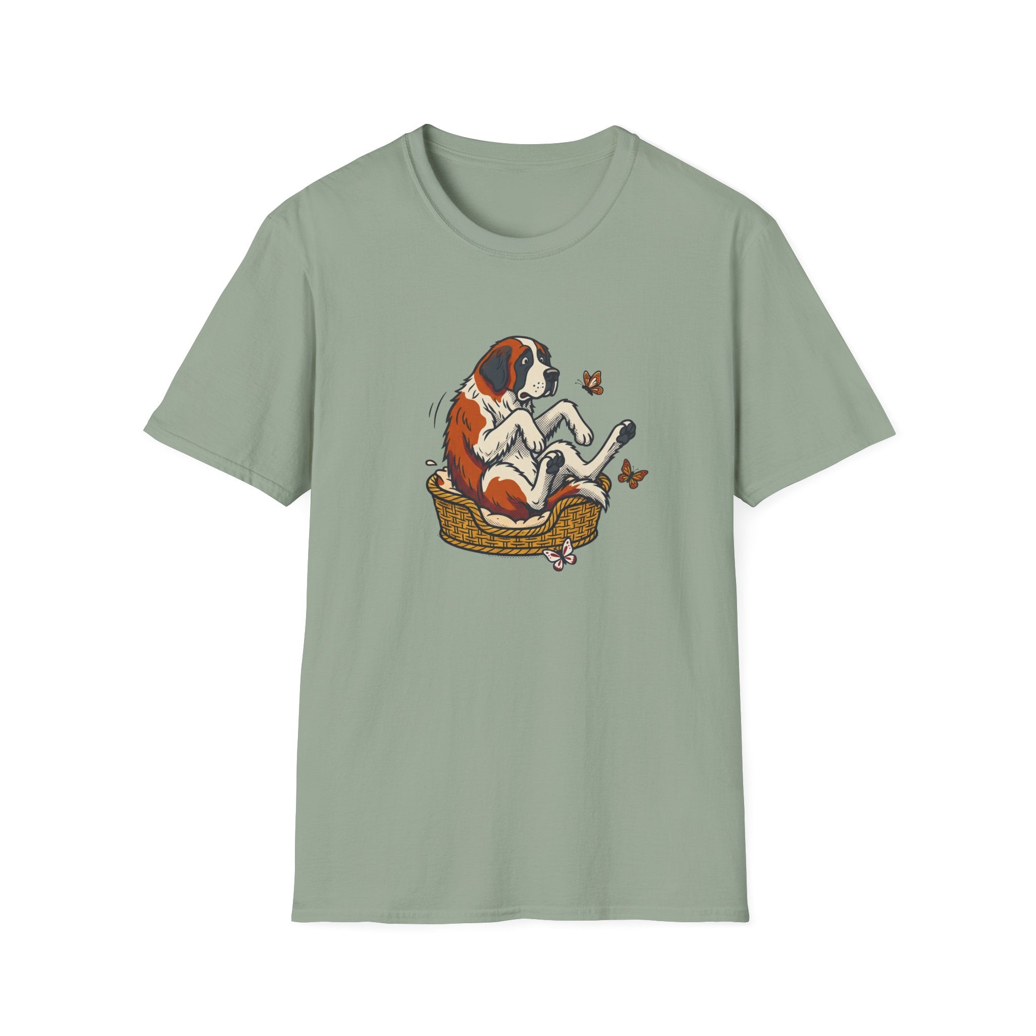 St. Bernard in a Basket T-Shirt