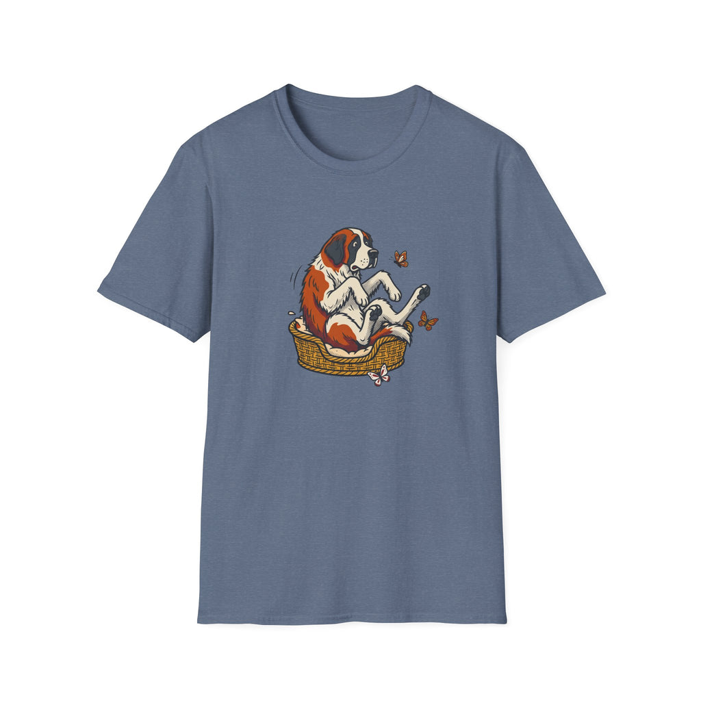 St. Bernard in a Basket T-Shirt