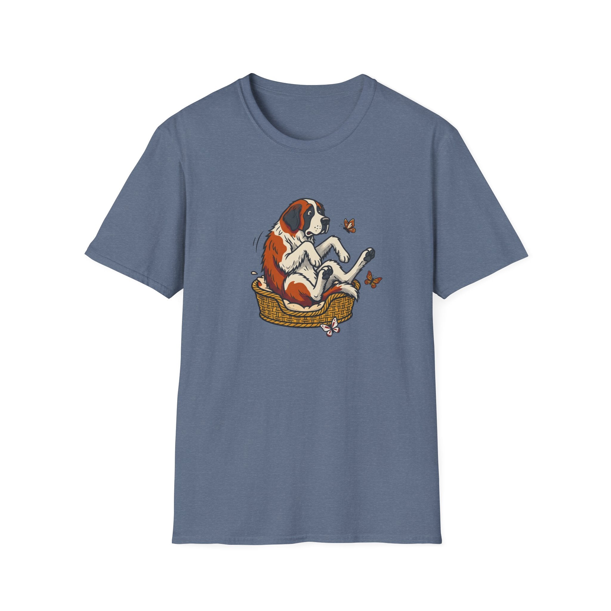 St. Bernard in a Basket T-Shirt