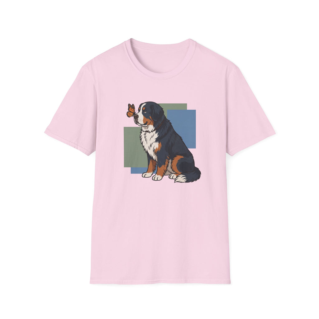 Butterfly on Bernese Mtn Dog Nose T-Shirt