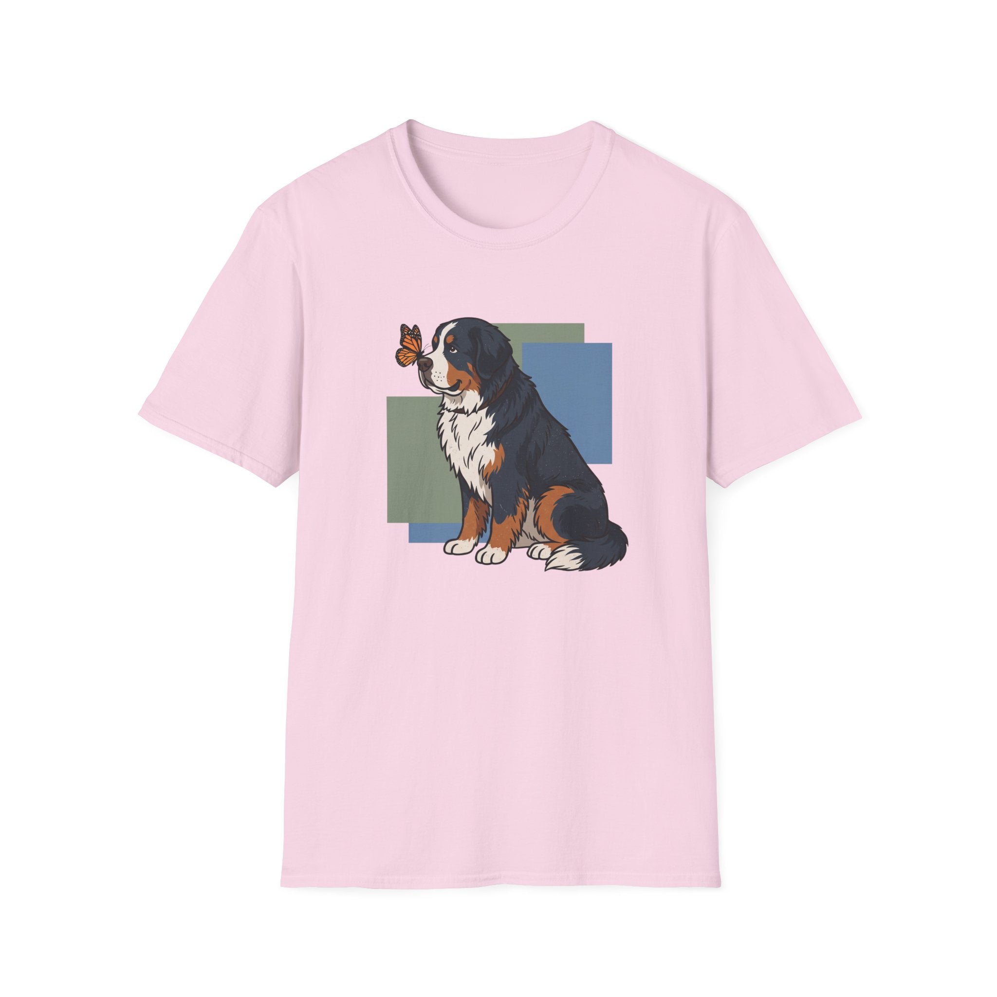Butterfly on Bernese Mtn Dog Nose T-Shirt