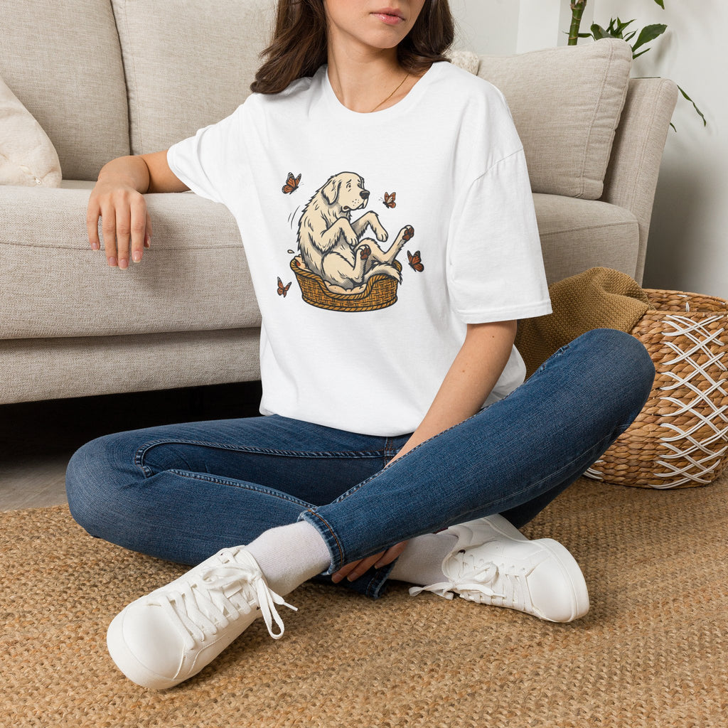 Great Pyrenees in a Basket T-Shirt