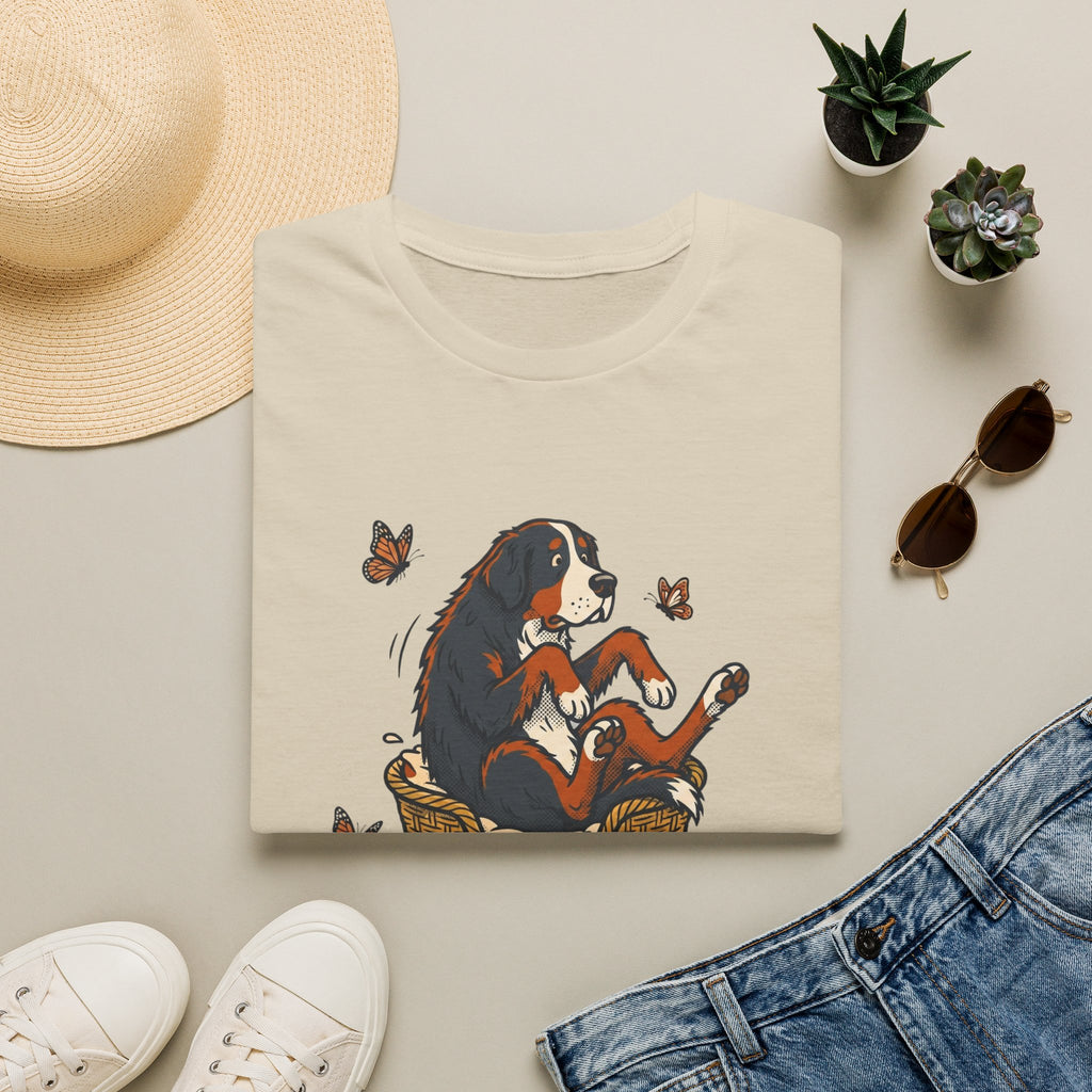 Bernese Mtn Dog in a Basket T-Shirt
