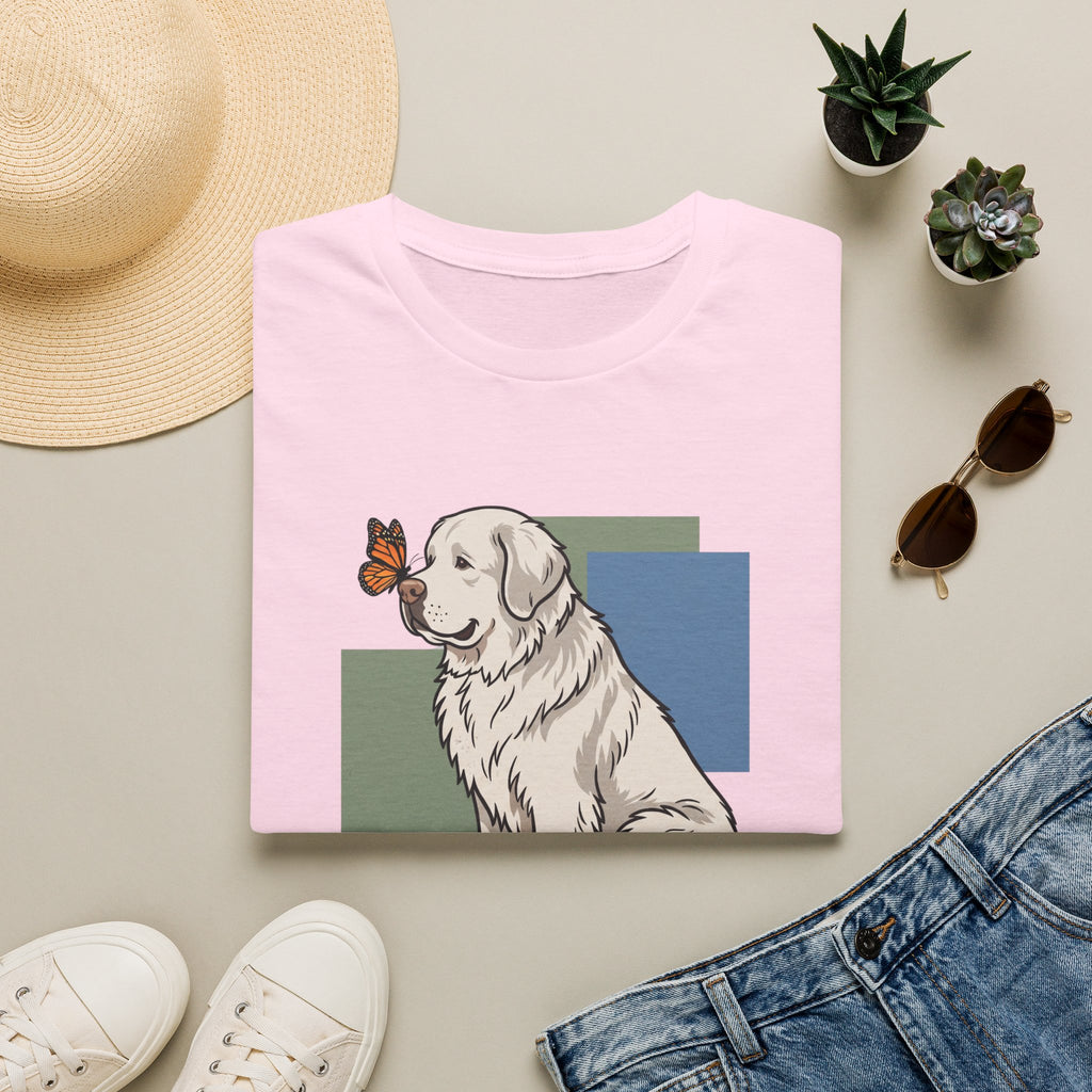 Butterfly on Great Pyrenees Nose T-Shirt