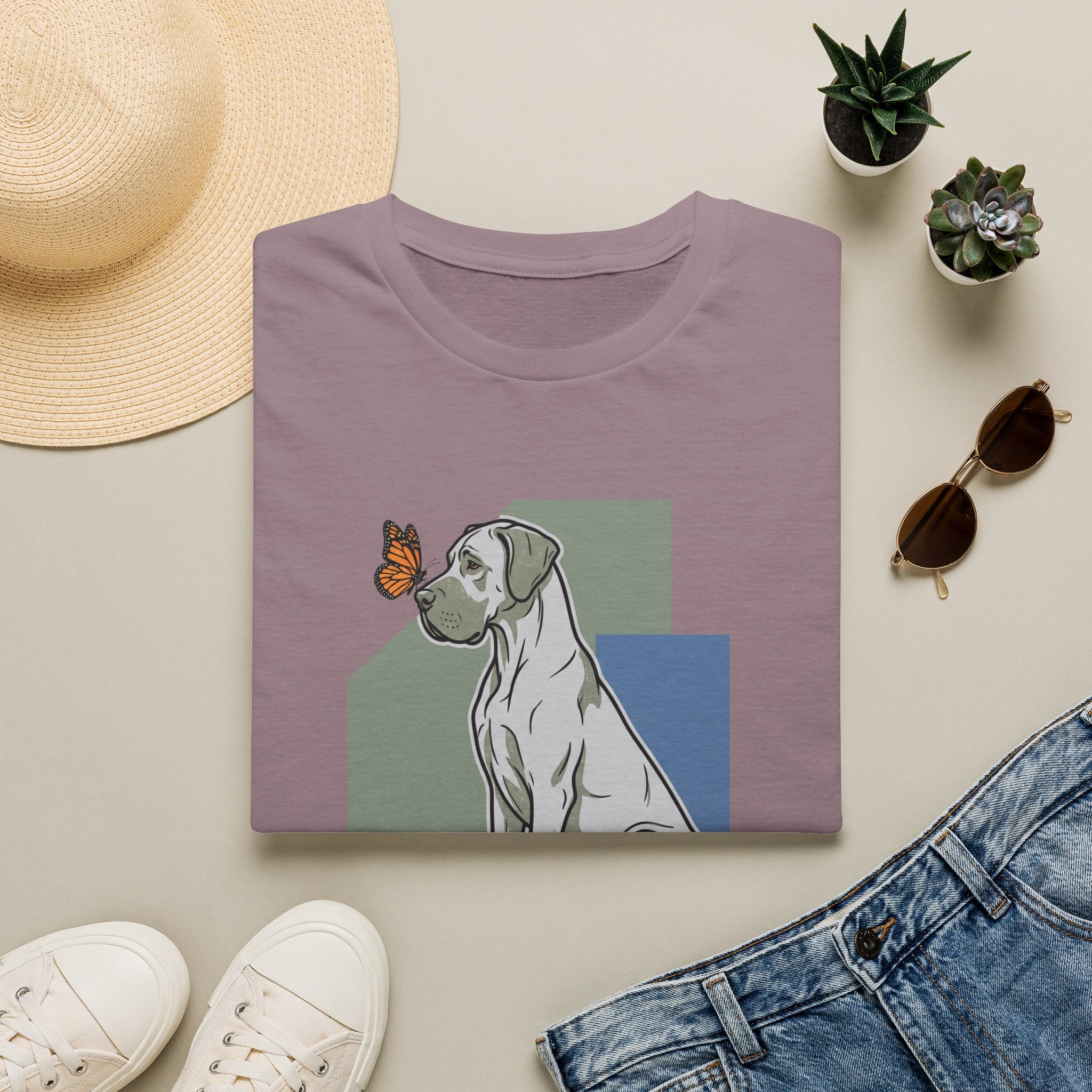 Butterfly on Great Dane Nose T-Shirt