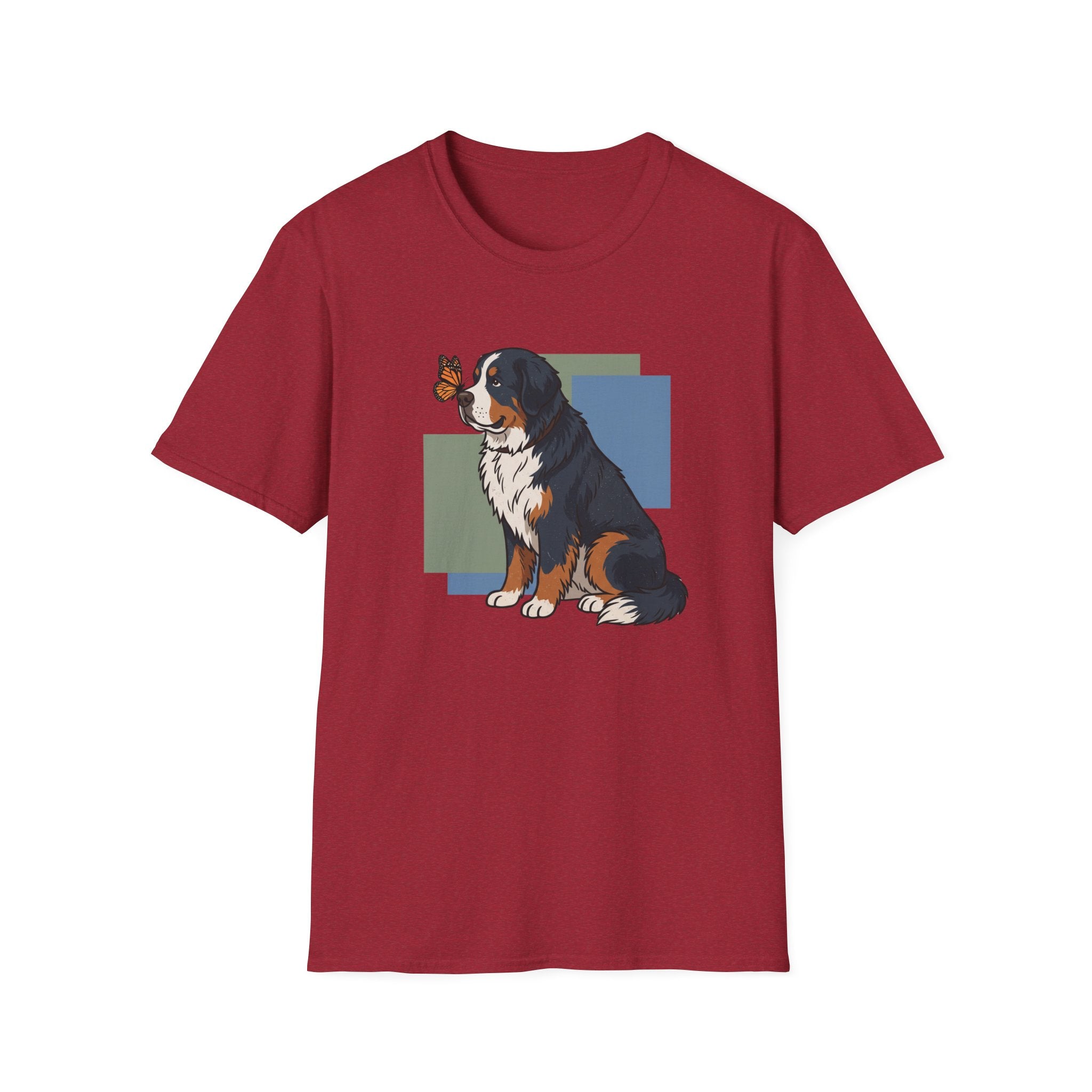 Butterfly on Bernese Mtn Dog Nose T-Shirt