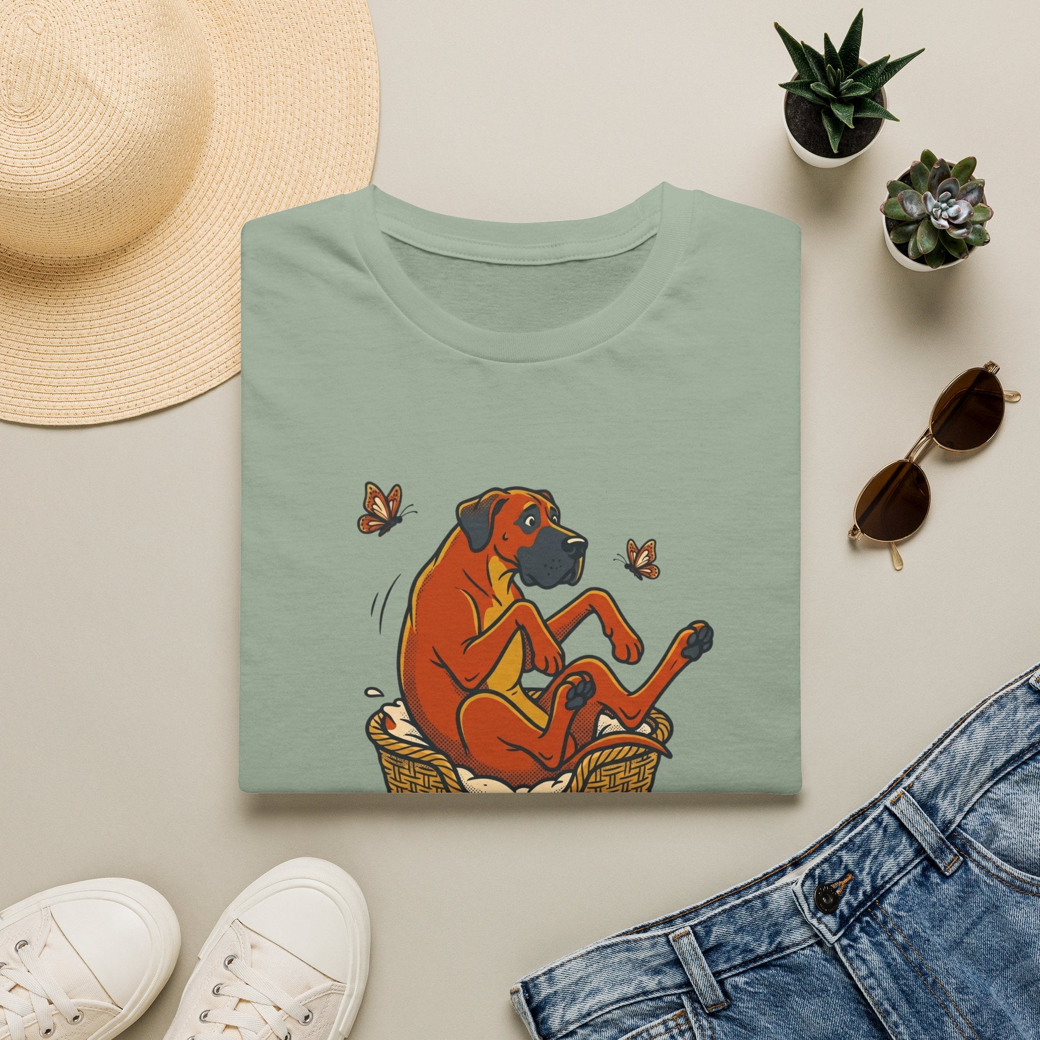 Great Dane in a Basket T-Shirt