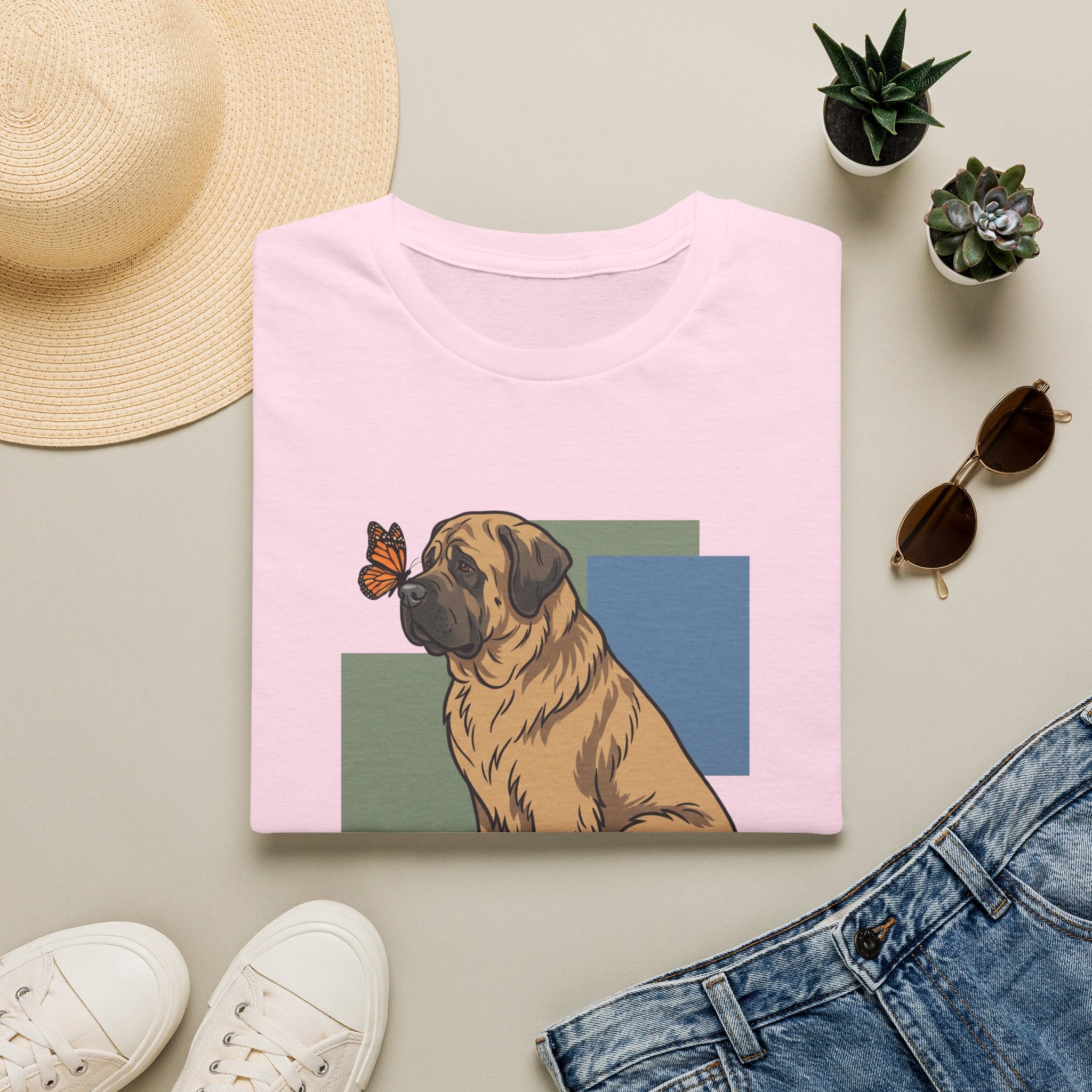Butterfly on Mastiff Nose T-Shirt