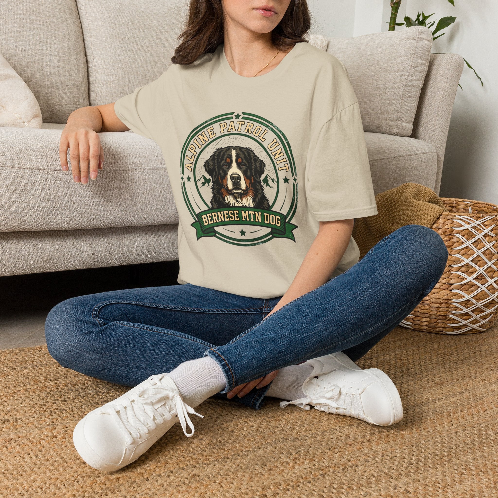 Bernese Mtn Dog Working Badge T-Shirt