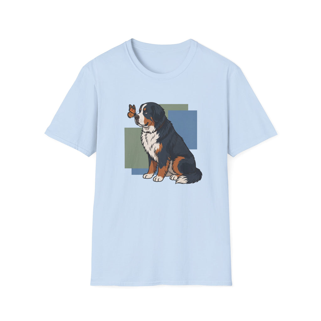 Butterfly on Bernese Mtn Dog Nose T-Shirt