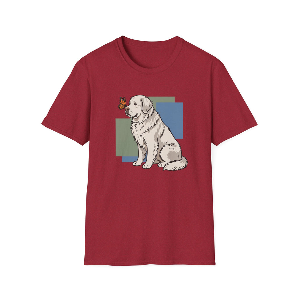 Butterfly on Great Pyrenees Nose T-Shirt