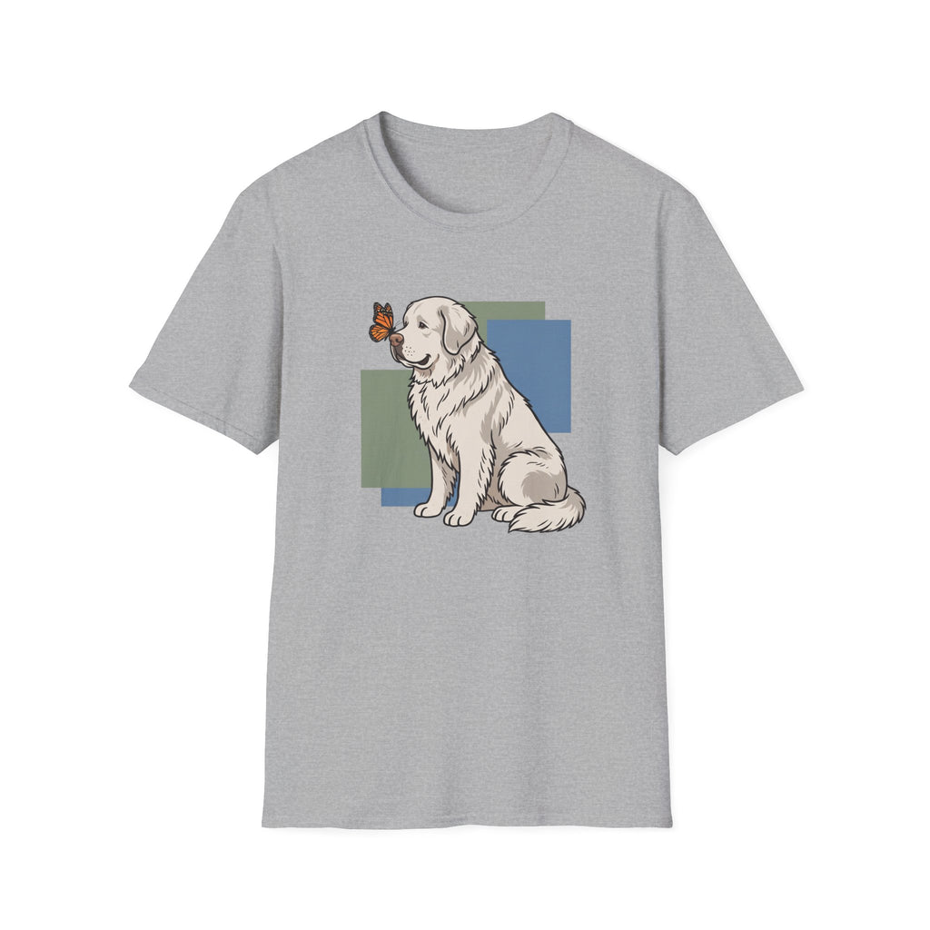Butterfly on Great Pyrenees Nose T-Shirt