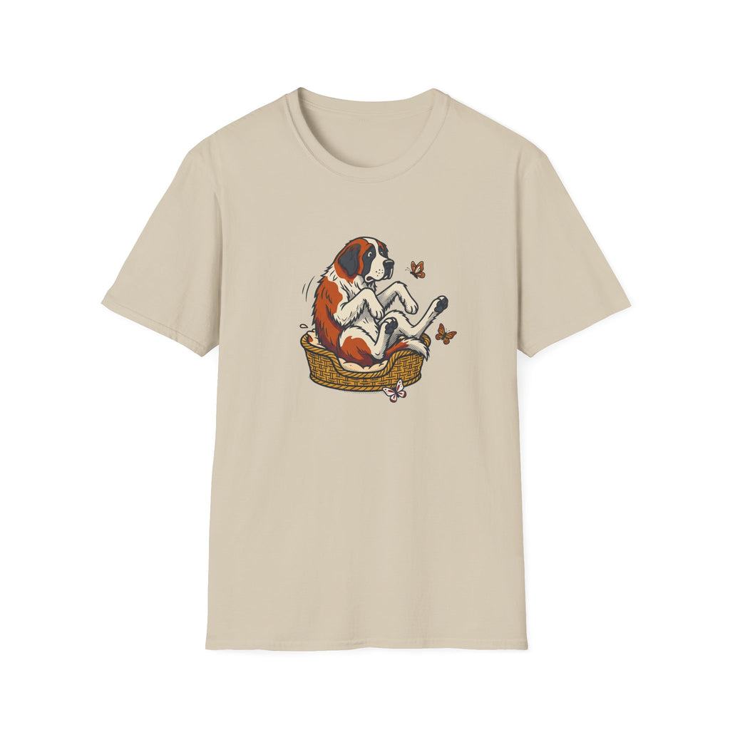 St. Bernard in a Basket T-Shirt