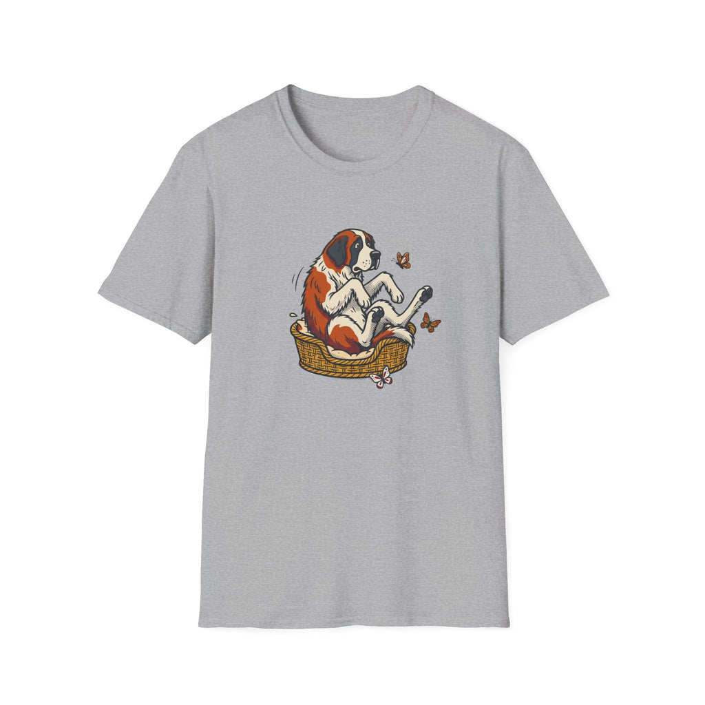 St. Bernard in a Basket T-Shirt