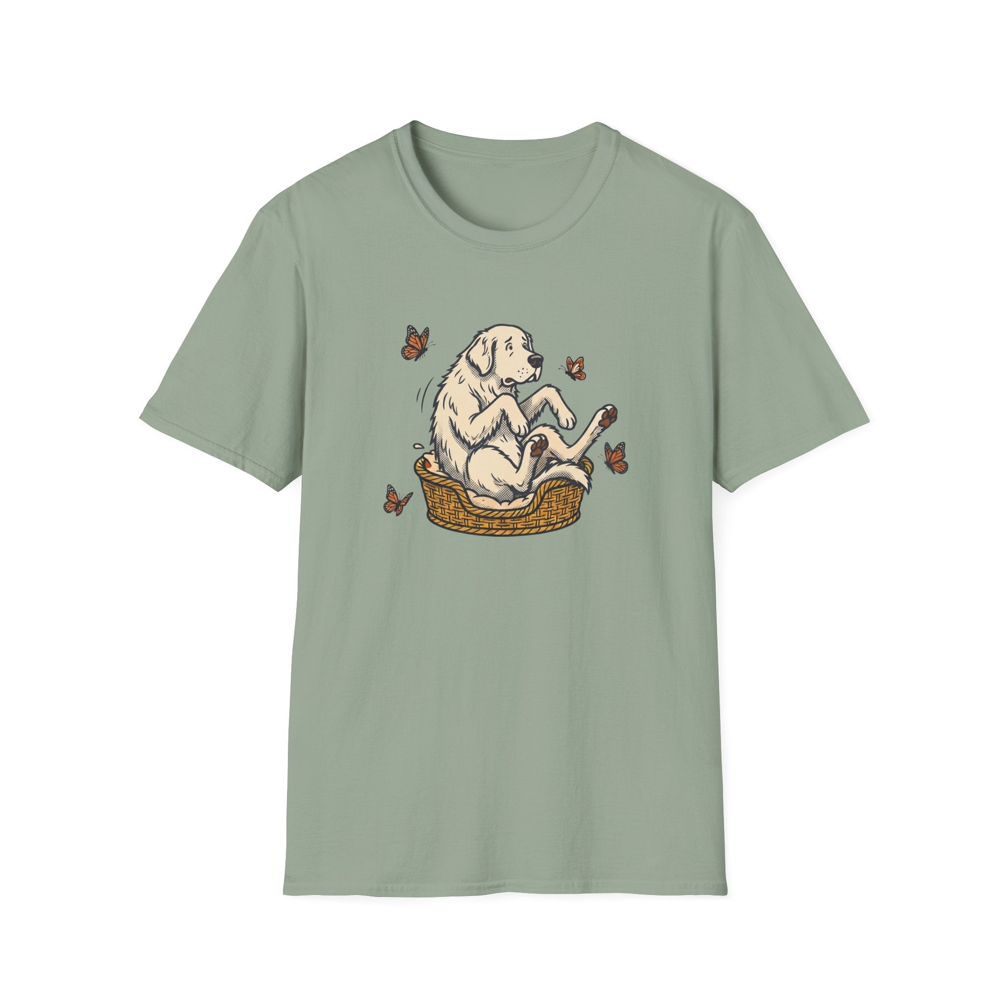 Great Pyrenees in a Basket T-Shirt