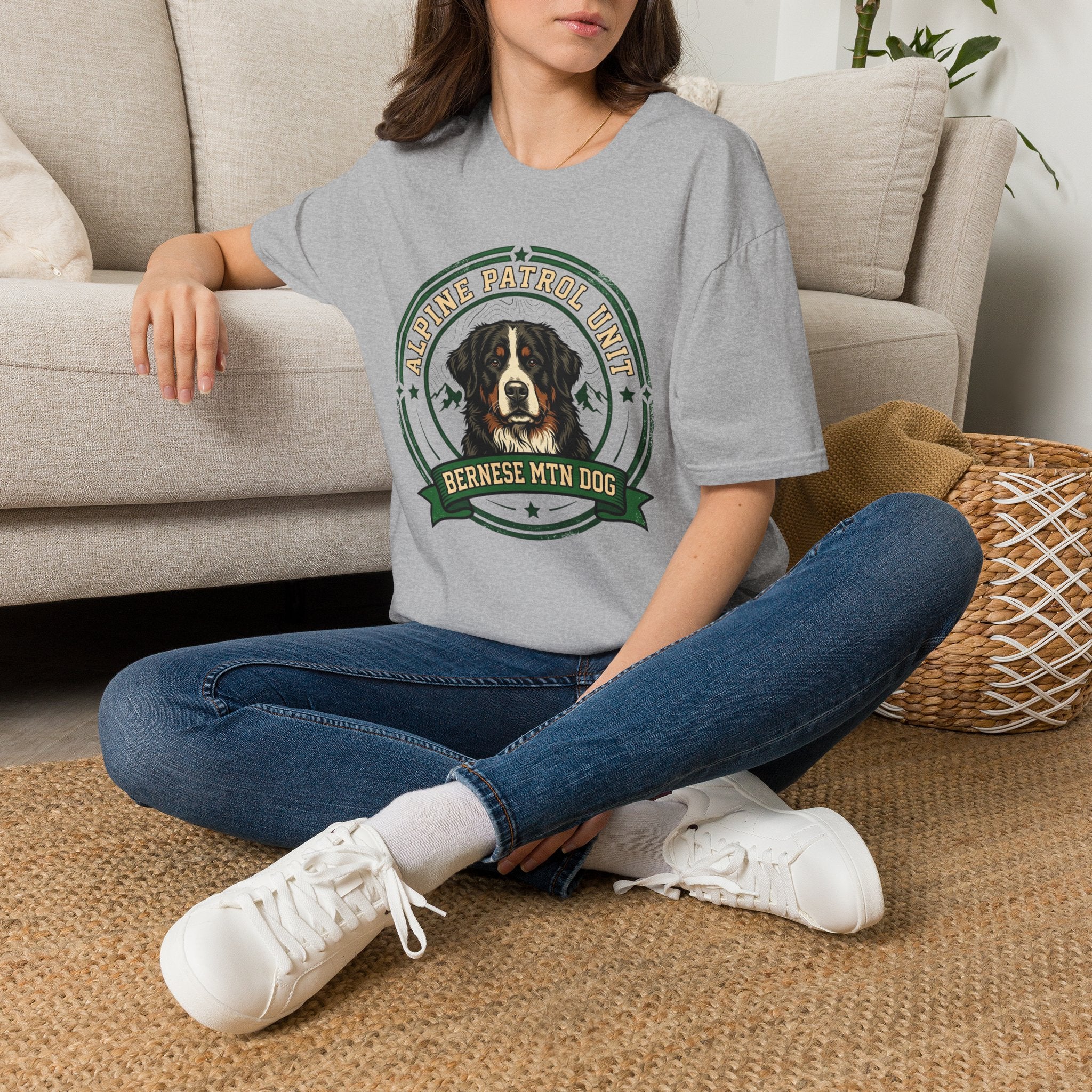 Bernese Mtn Dog Working Badge T-Shirt