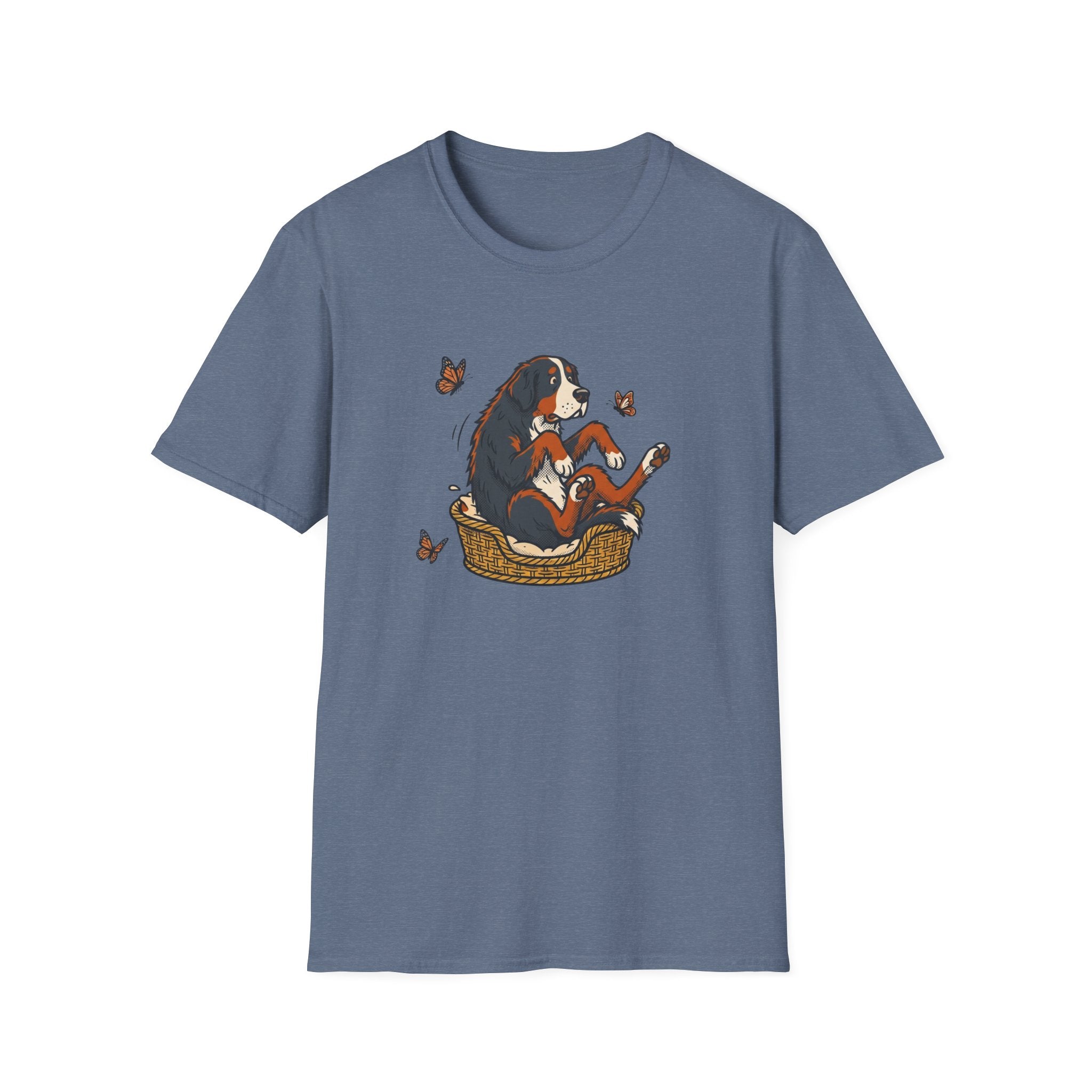 Bernese Mtn Dog in a Basket T-Shirt