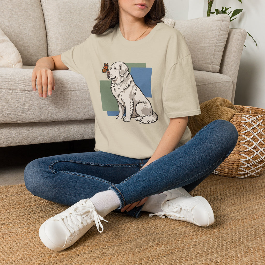 Butterfly on Great Pyrenees Nose T-Shirt